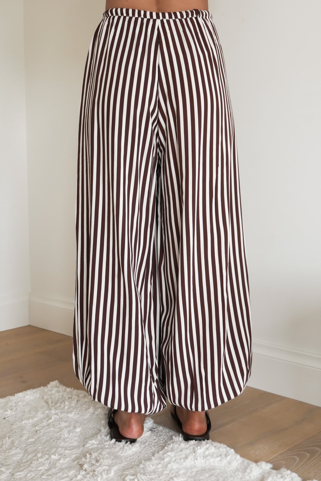 Safia Balloon Pant Chocolate Stripe