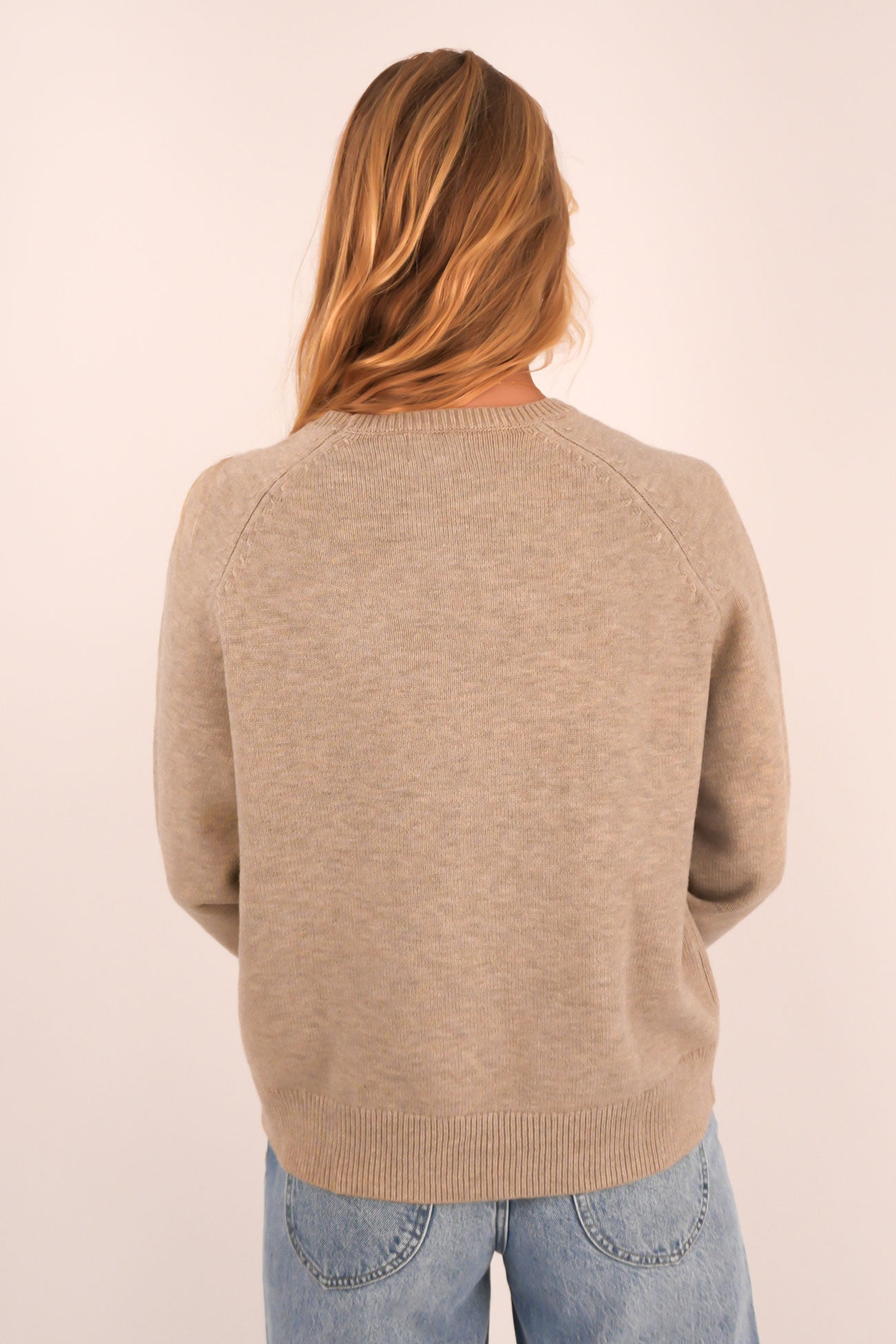 Sanctuary Crew Neck Knit Jumper Taupe