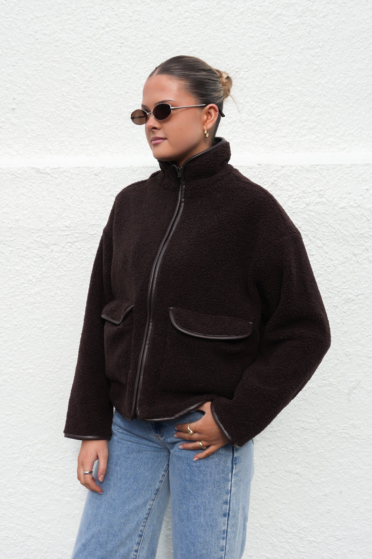 Sandy Sherpa Jacket Chocolate