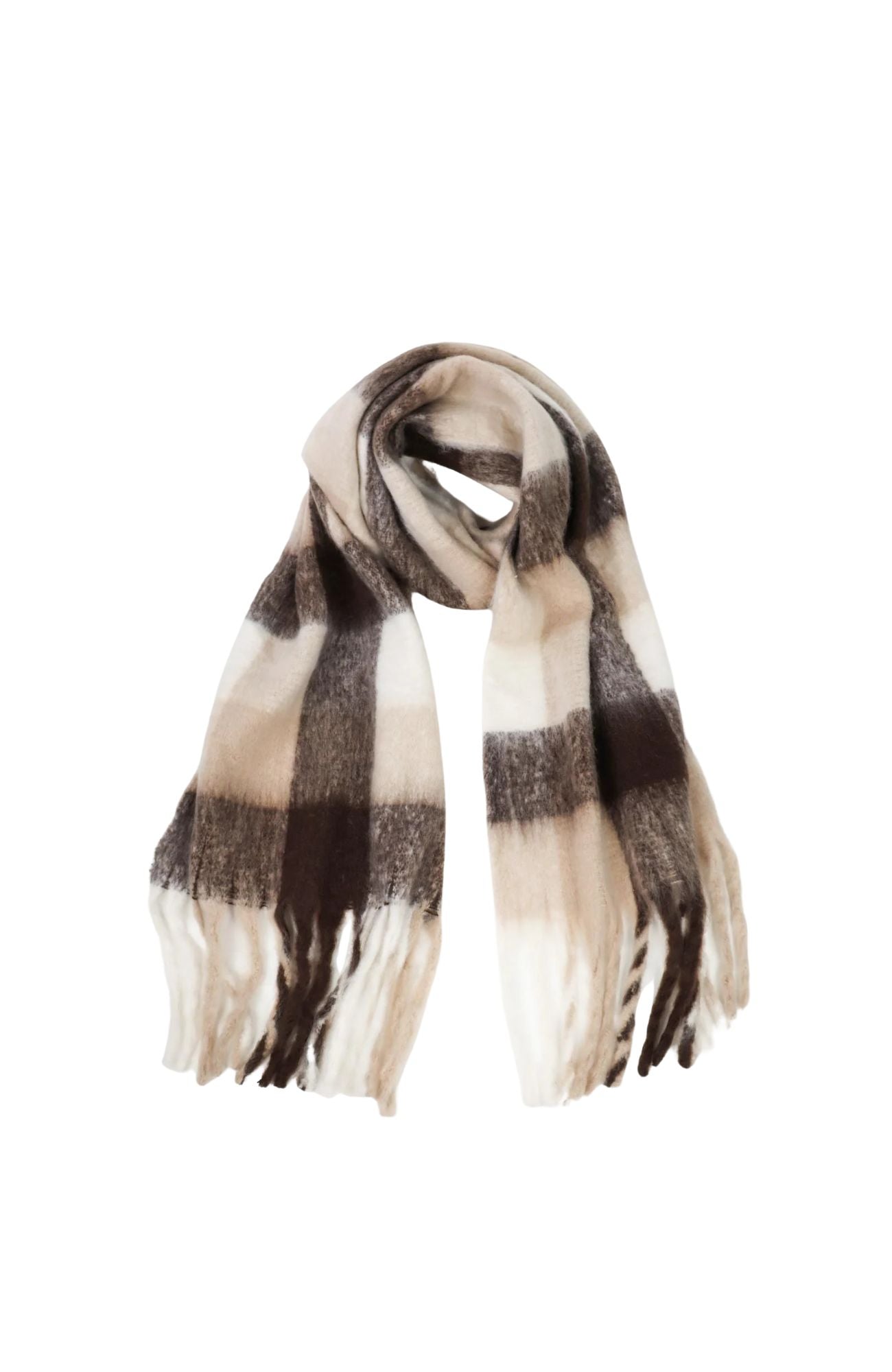 Saskia Fluffy Scarf Brown Multi