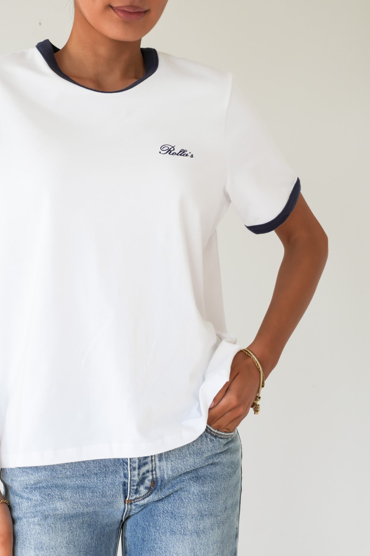 Script Ringer Tee White