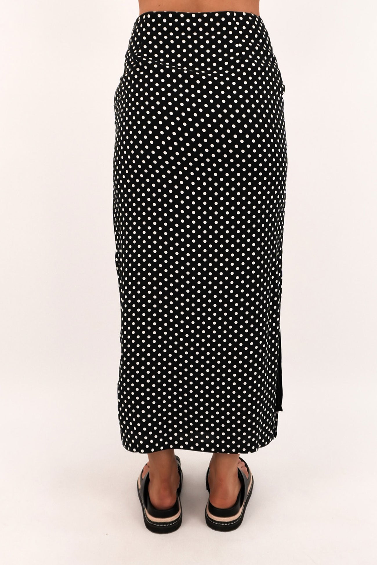 Seana Midi Skirt Black Polka Dot