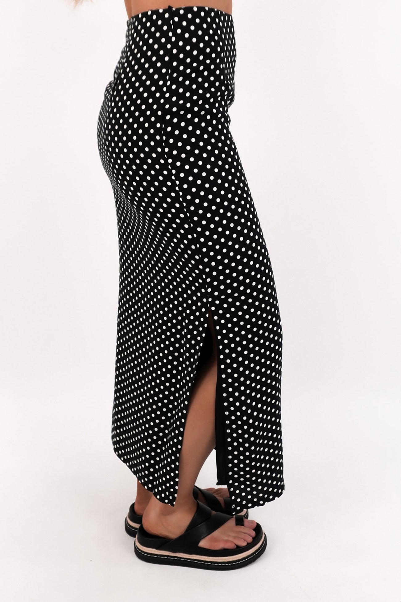 Seana Midi Skirt Black Polka Dot