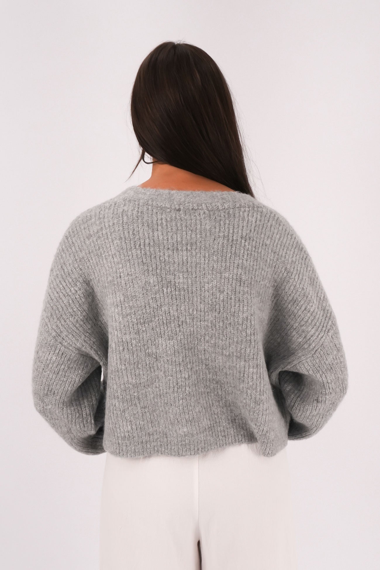 Selena Knit Cardi Grey Marle
