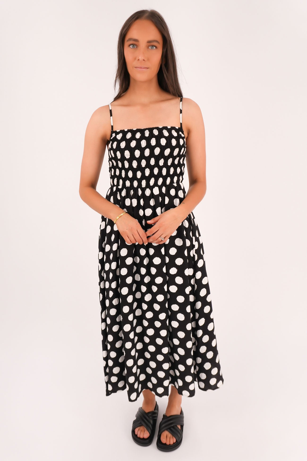 Selene Midi Dress Black Dot Selene Midi Dress Black Dot