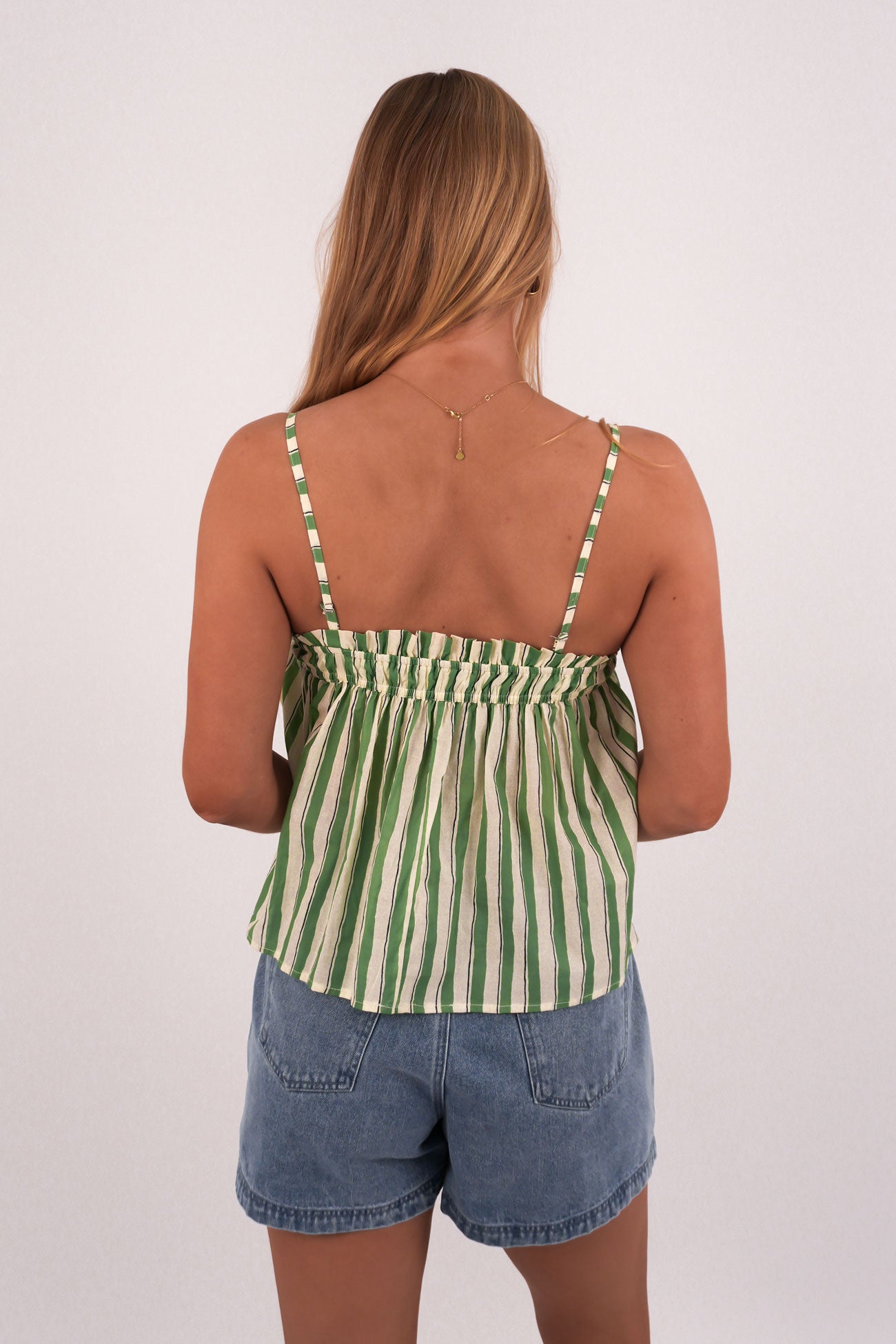 Seraphina Cami Green Stripe
