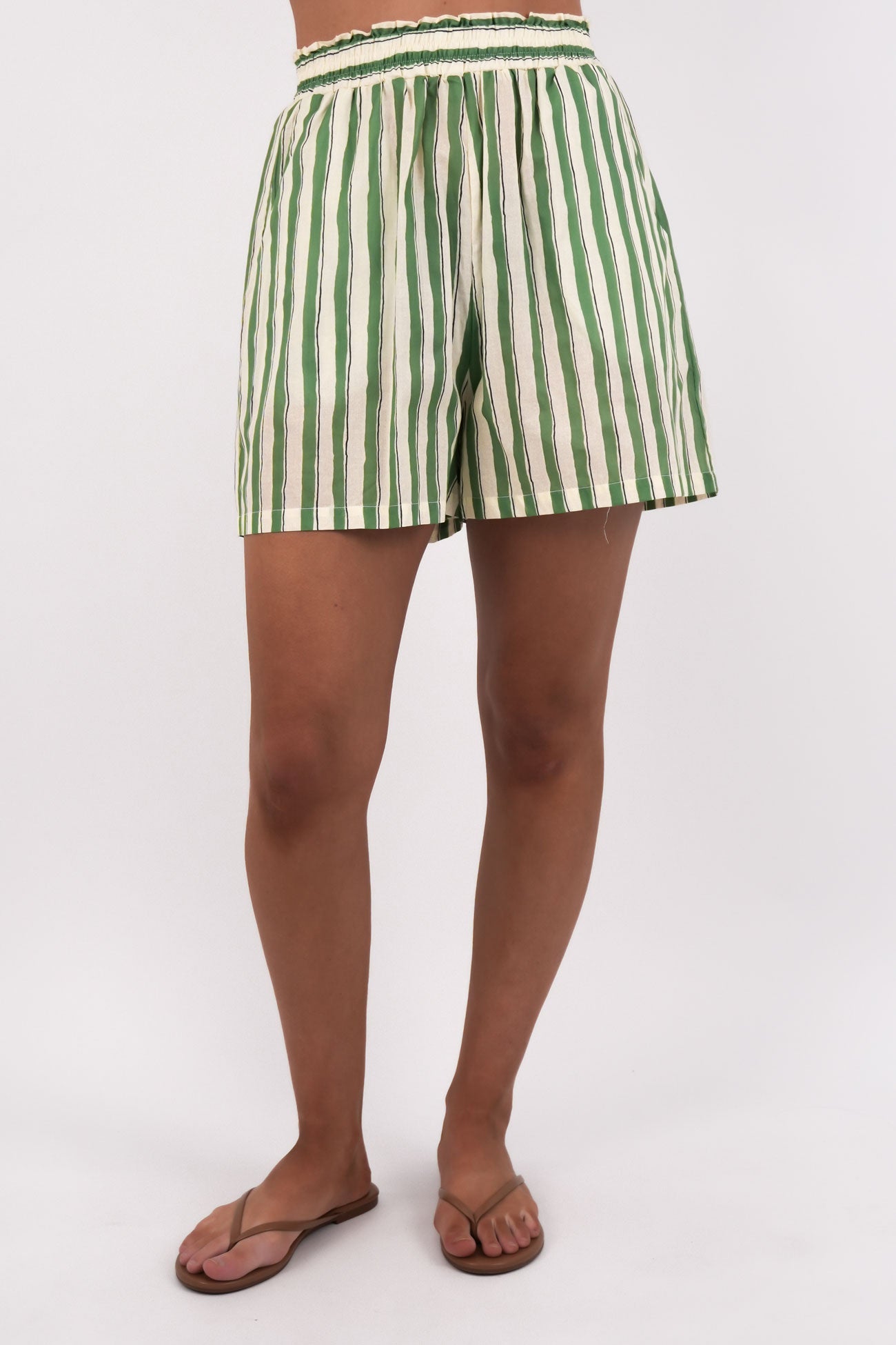 Seraphina Shorts Green Stripe