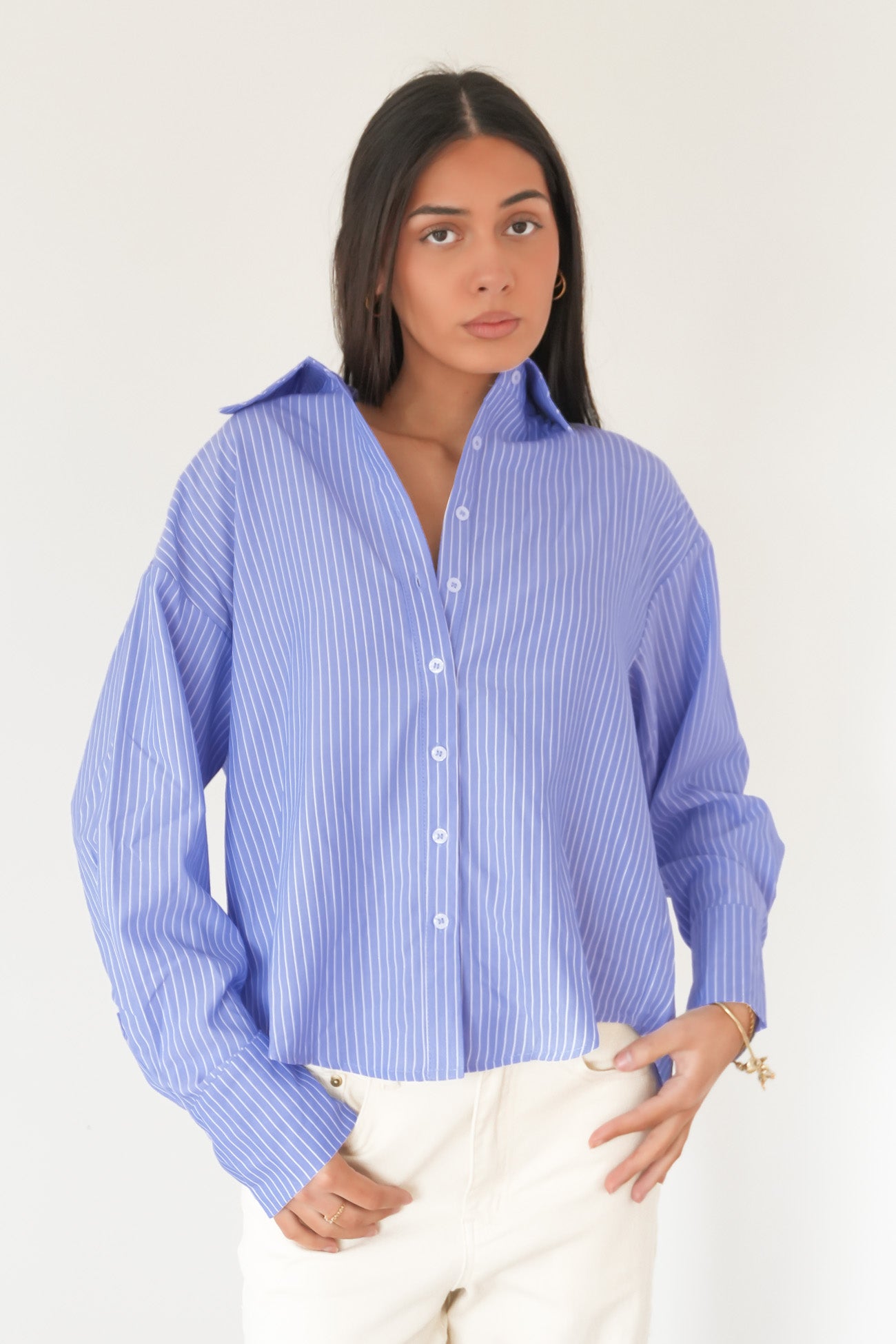 Shanaye Shirt Blue Pinstripe