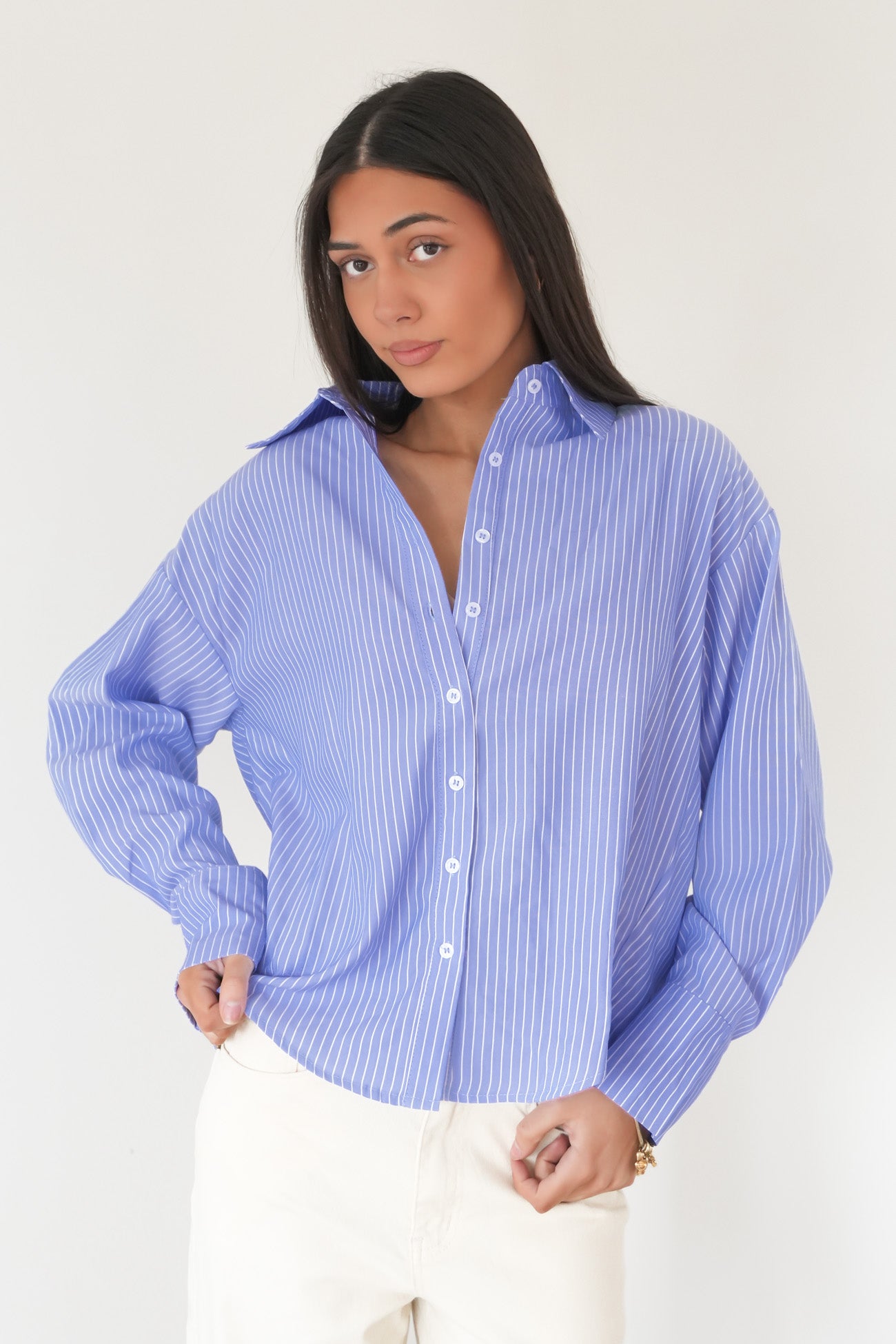 Shanaye Shirt Blue Pinstripe