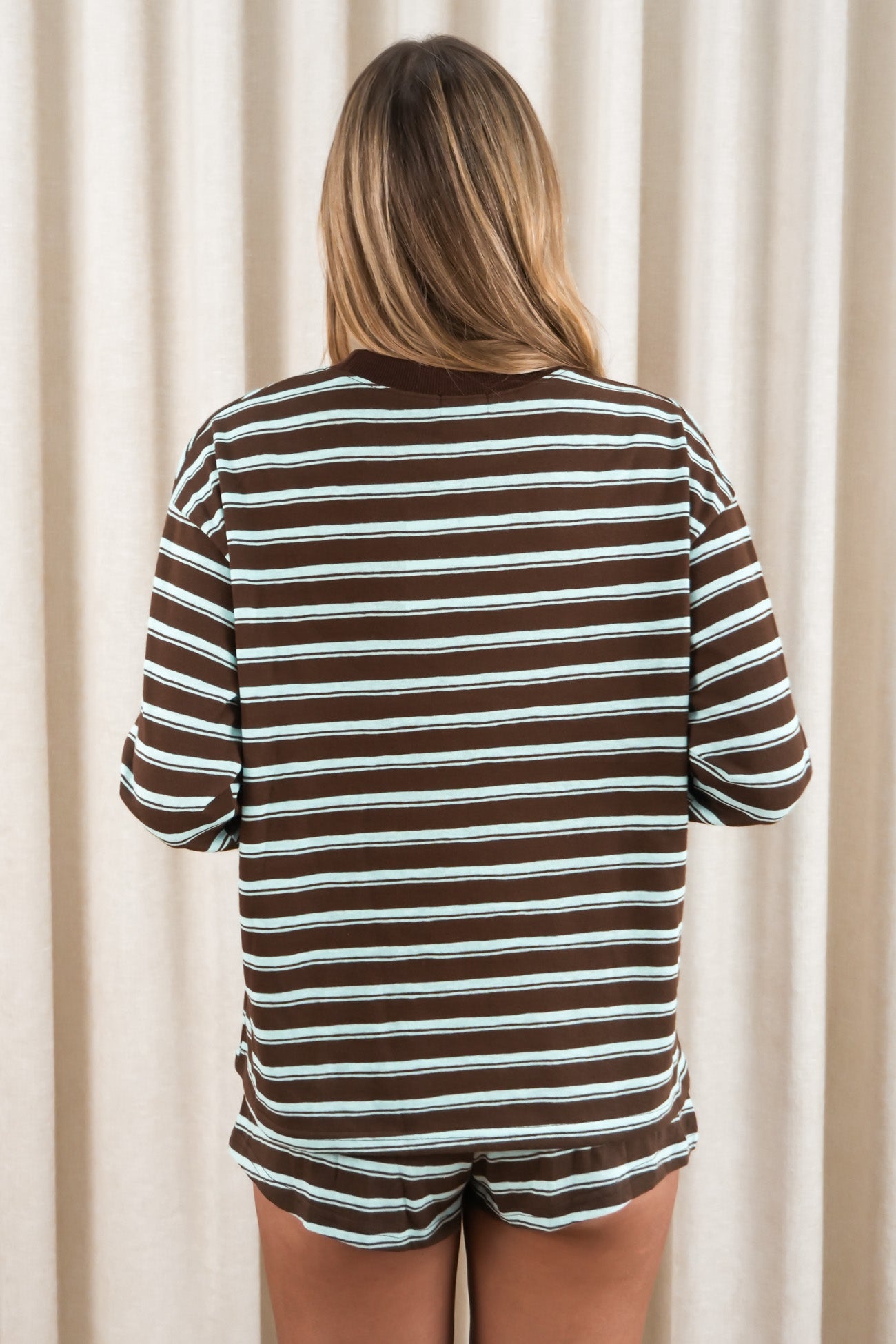 Shinae Set Chocolate Blue Stripe