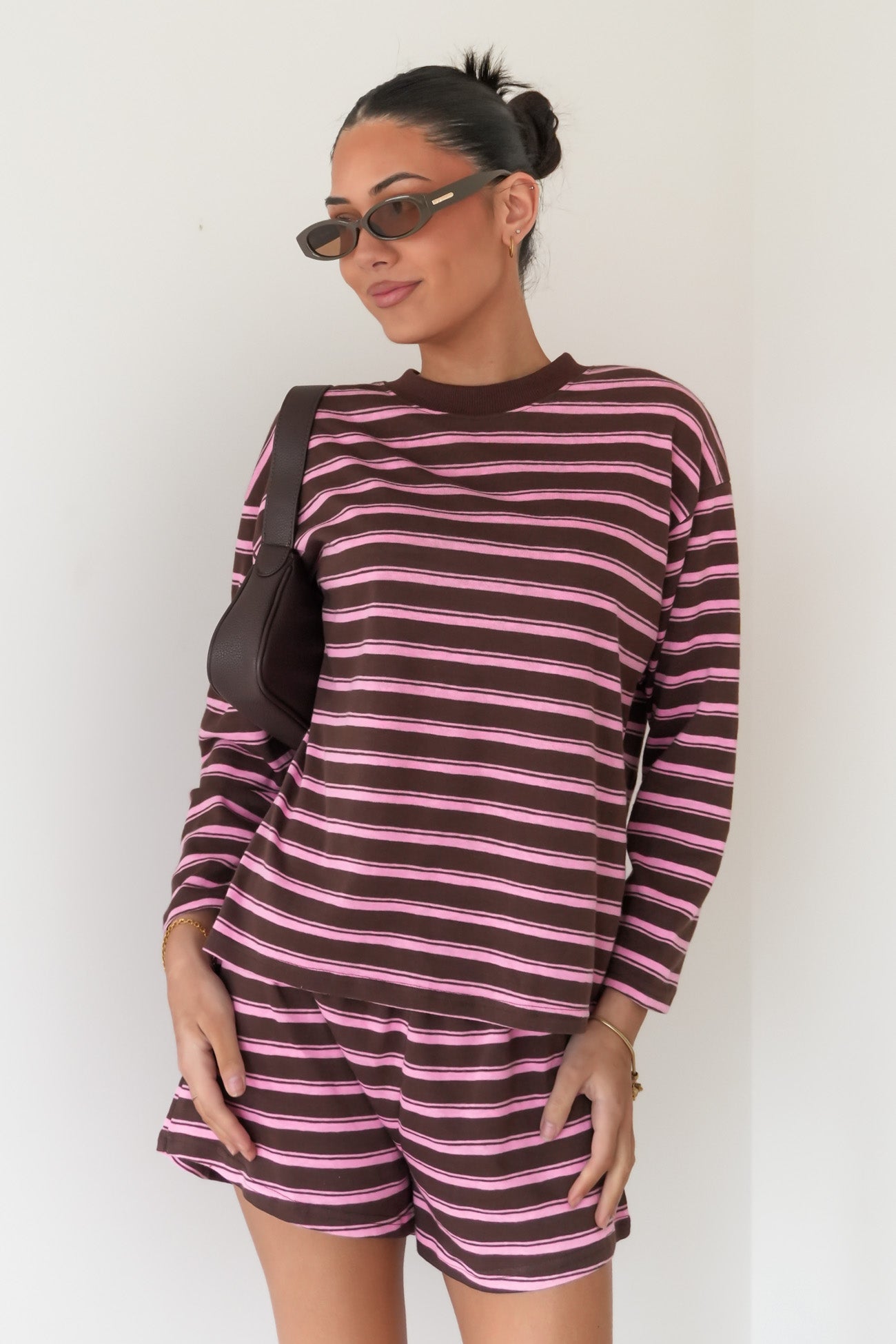 Shinae Set Chocolate Pink Stripe