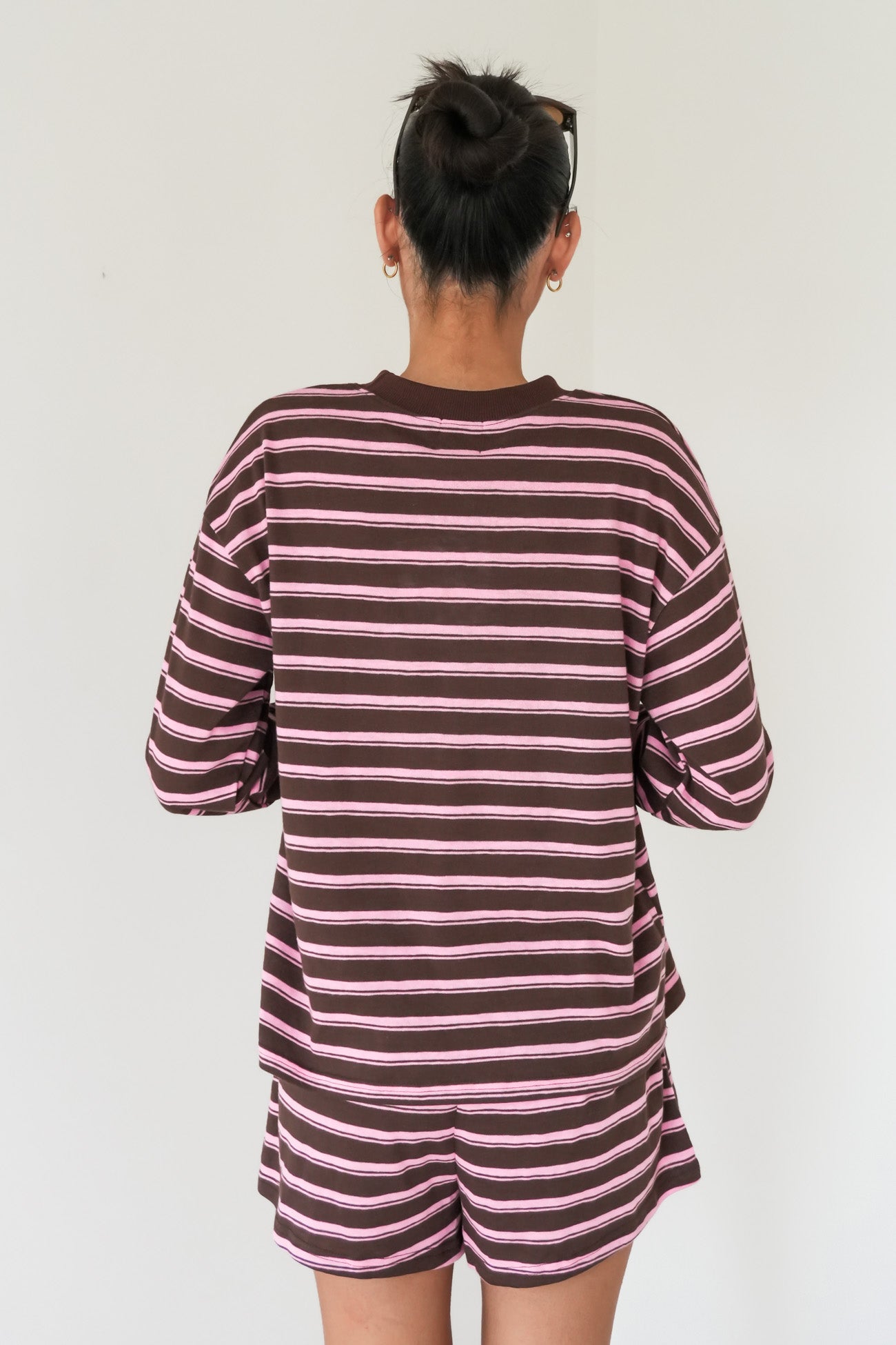 Shinae Set Chocolate Pink Stripe