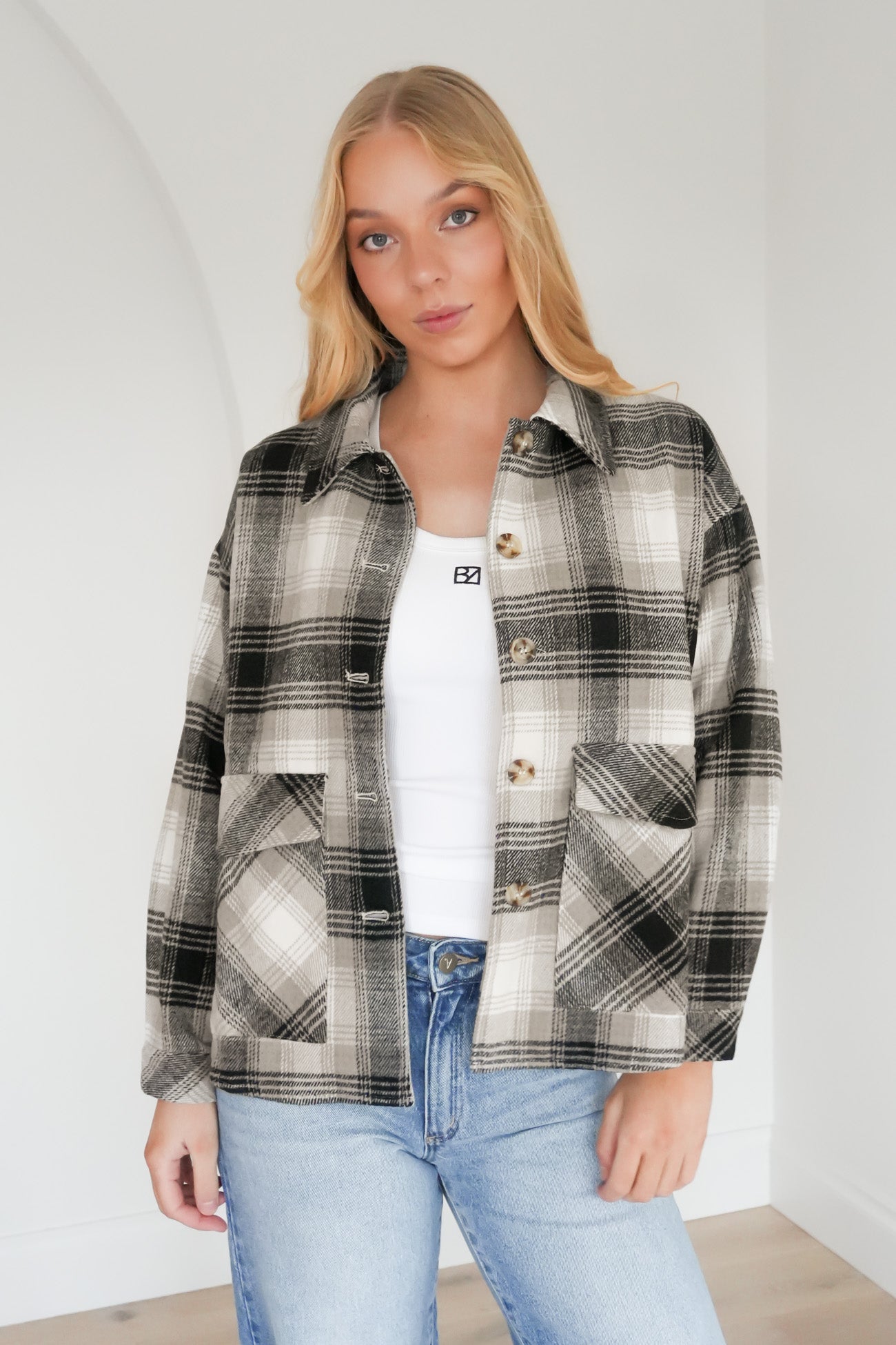 Sienna Shirt Charcoal Check