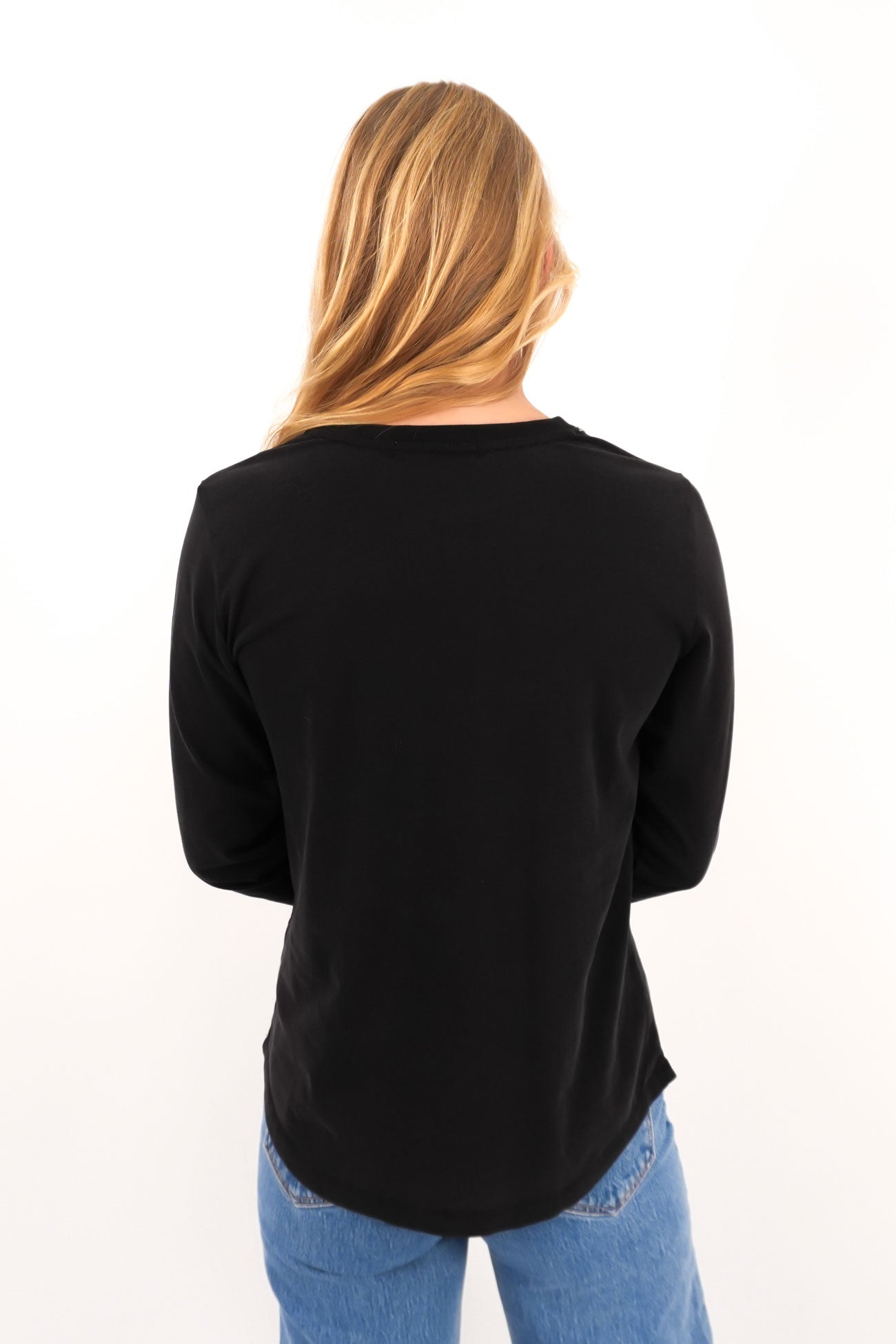 Signature Long Sleeve Tee Washed Black