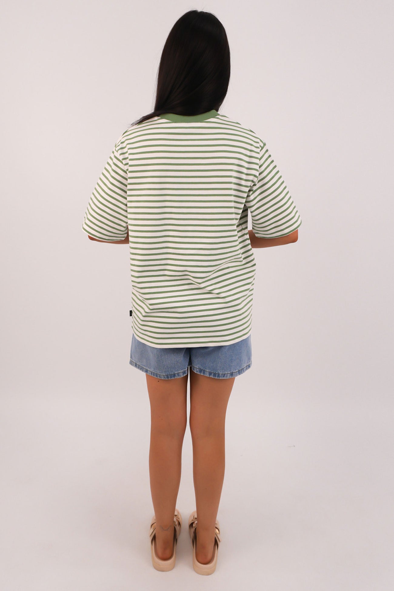 Silent Stripe Short Sleeve Tee Green