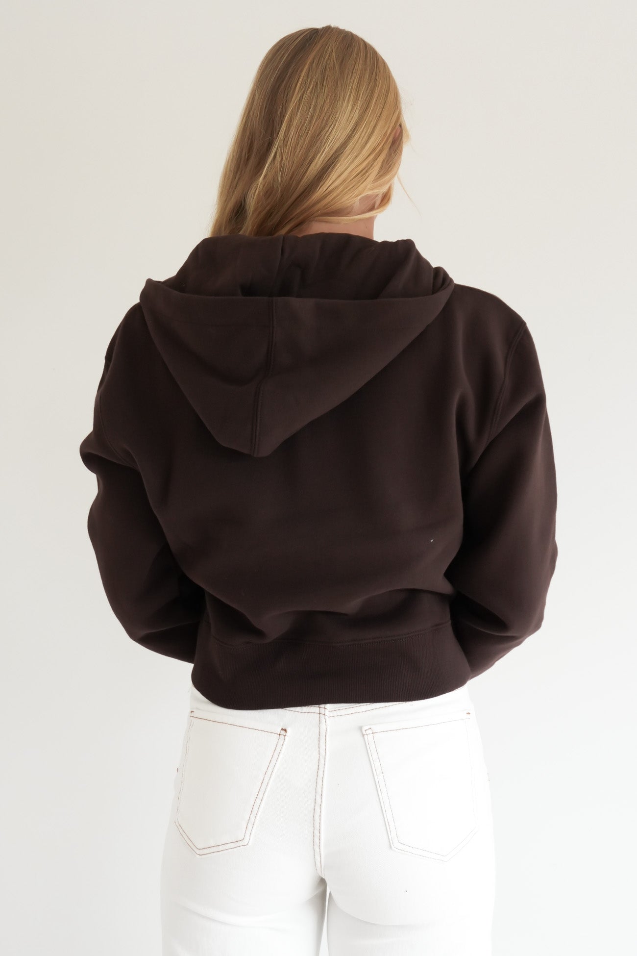 Silent Luxe Zip Thru Hoodie Chocolate