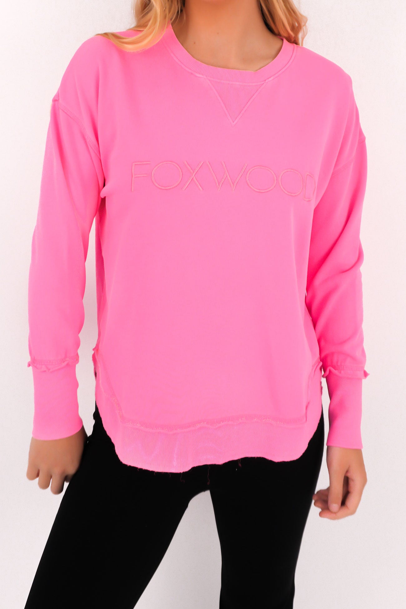 Simplified Crew Neon Rose