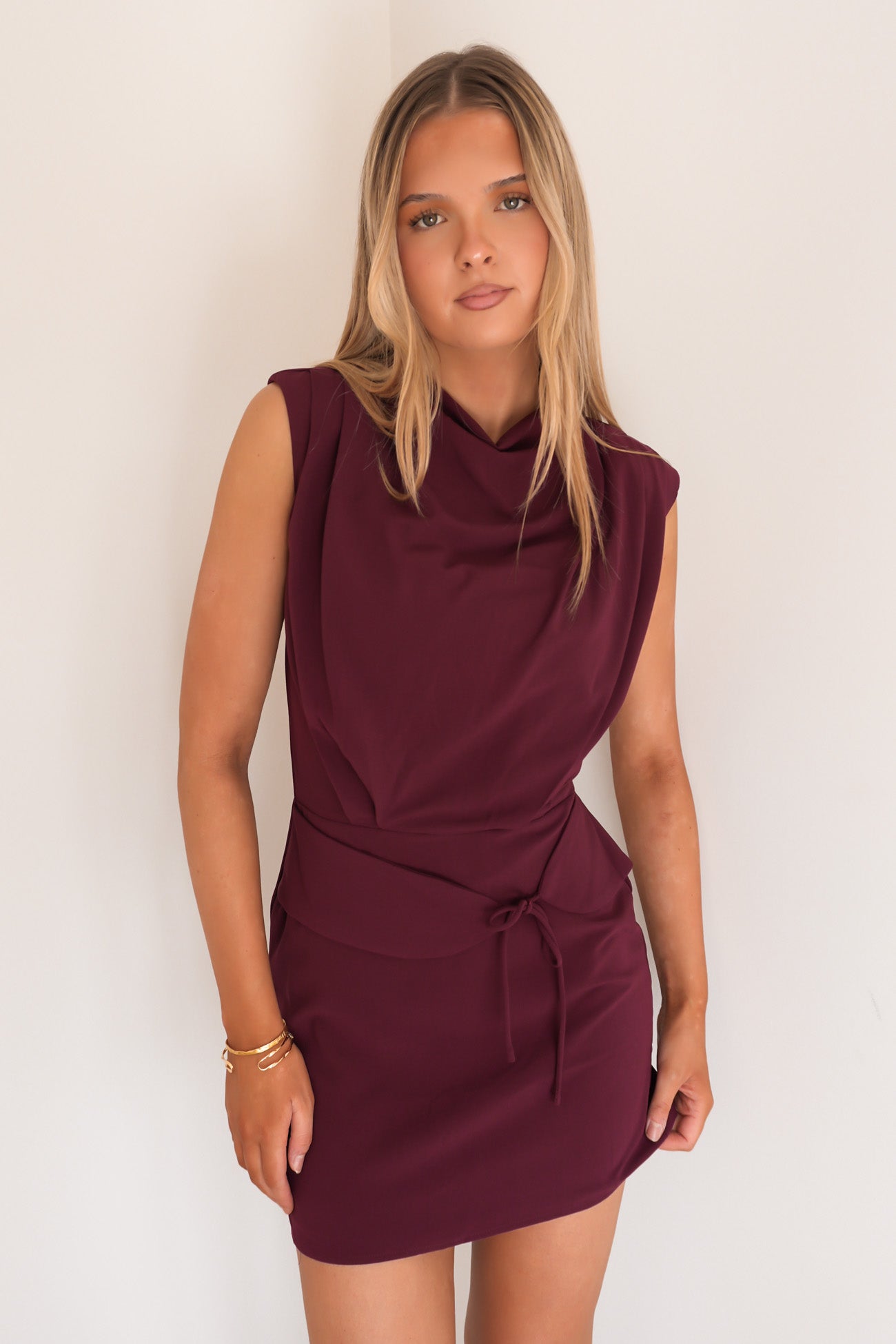 Siobhan Mini Dress Burgundy