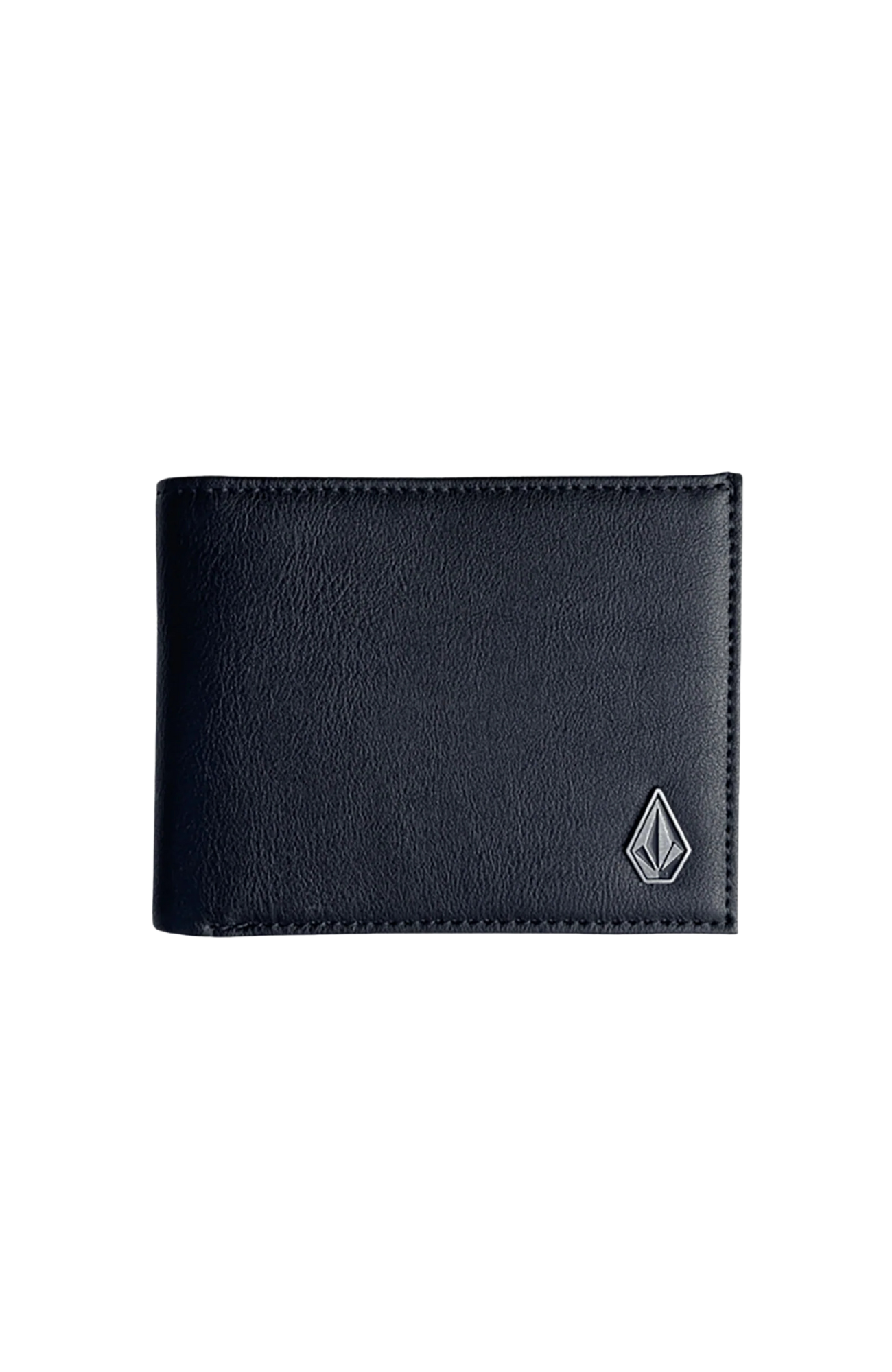 Slim Stone Leather Wallet Black