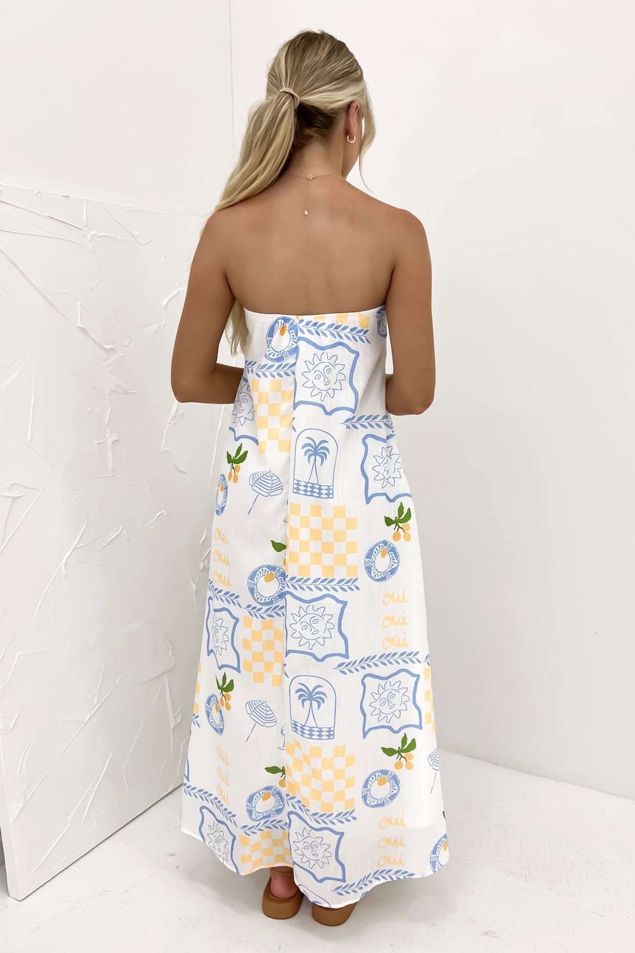 Sloane Maxi Dress Blue Yellow Holiday