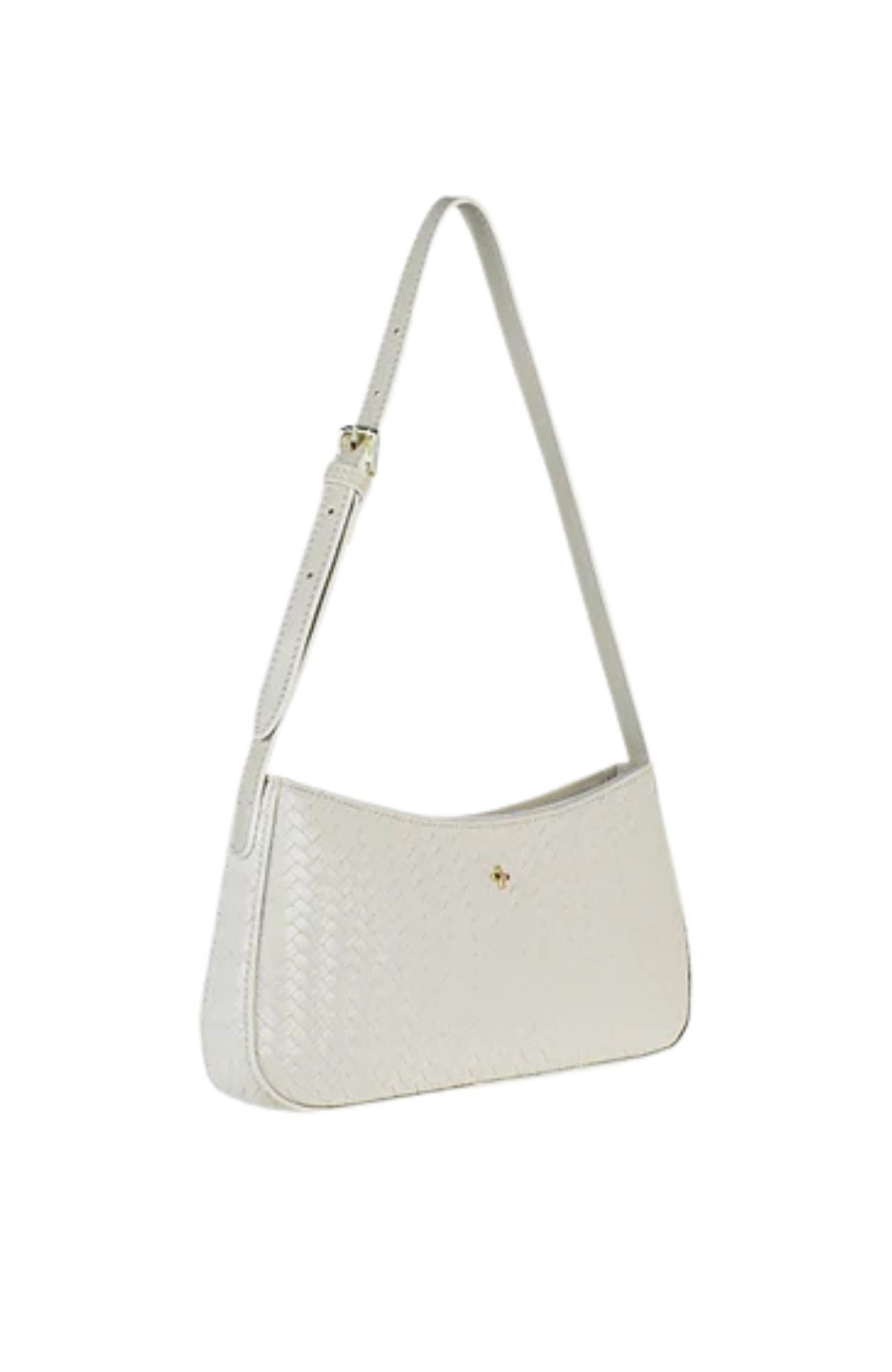Smooch Bag White Weave Gold