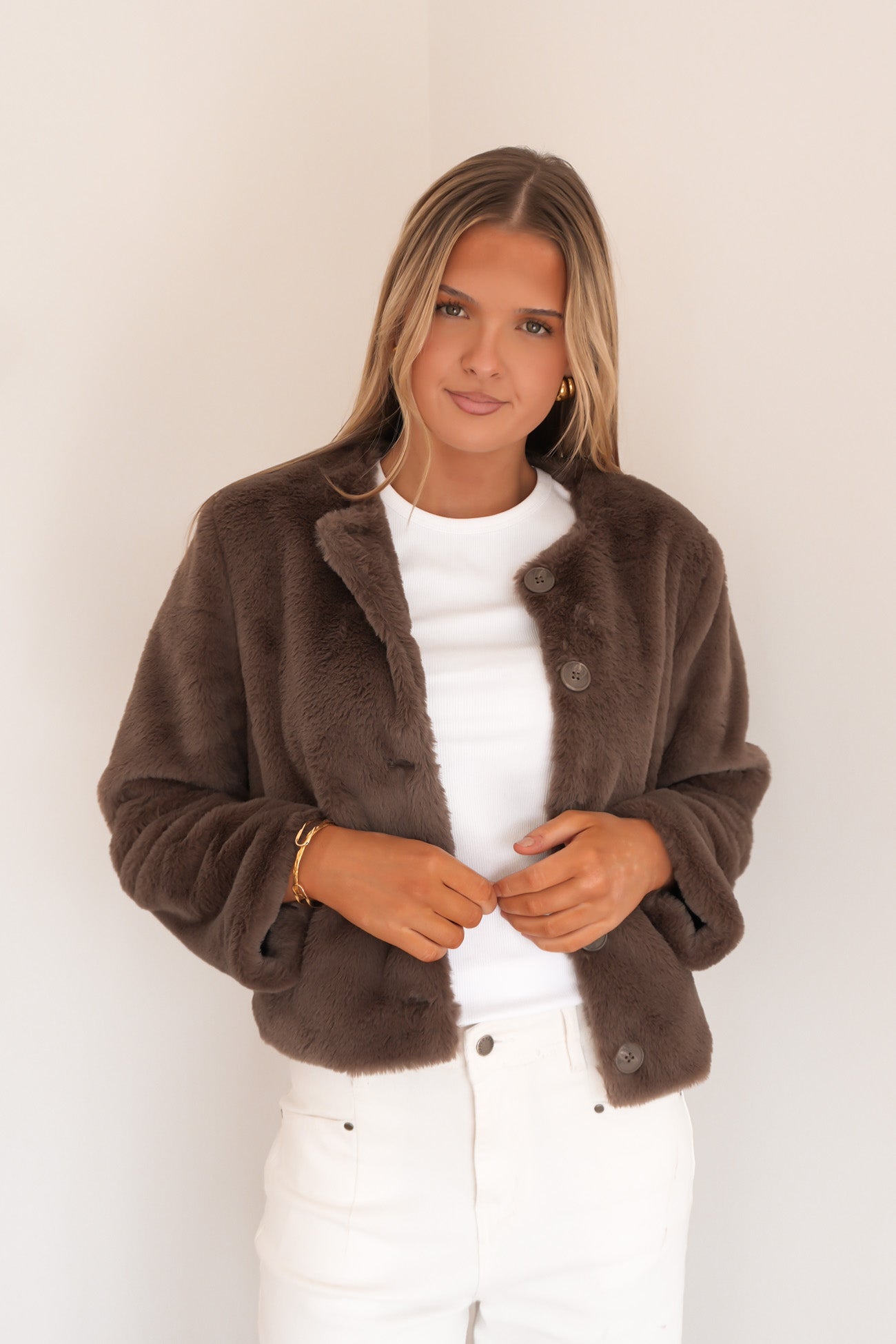 Sofia Fur Jacket Mocha