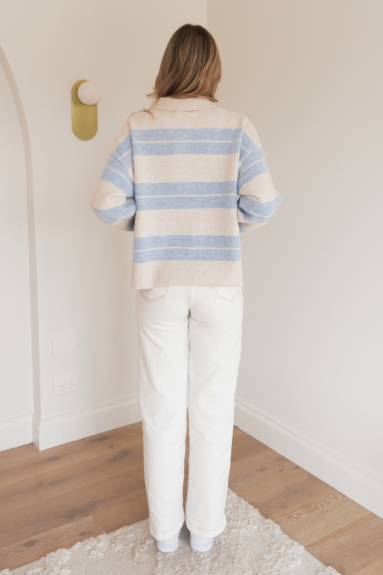 Sofia Stripe Polo Soft Blue