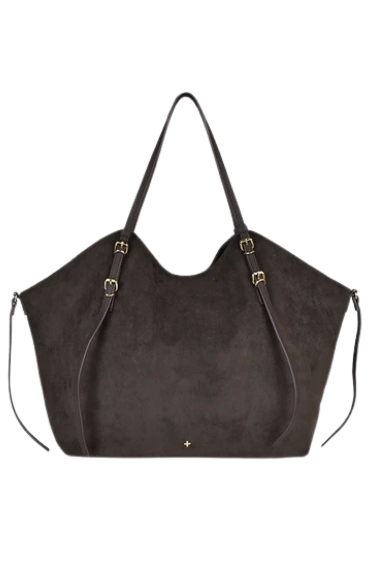 Steffy Bag Chocolate Faux Suede Gold