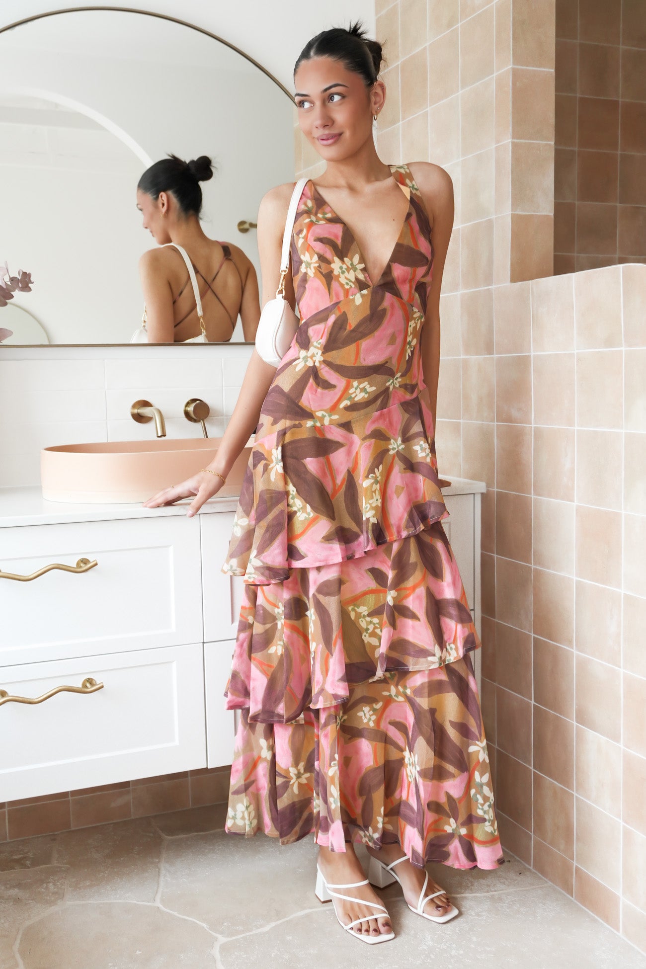 Stephanie Maxi Dress Pink Floral