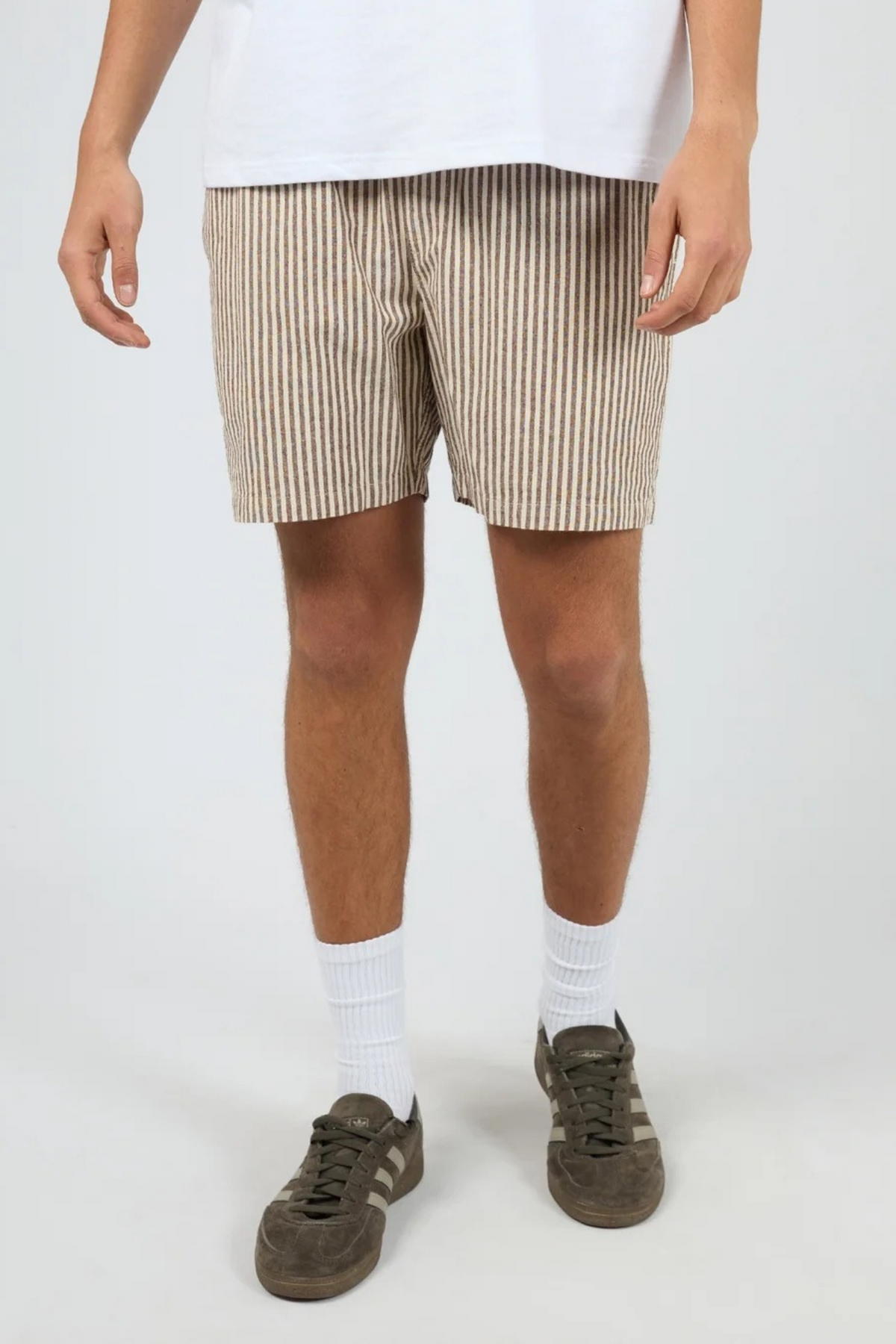 Stripe Linen Short Chocolate