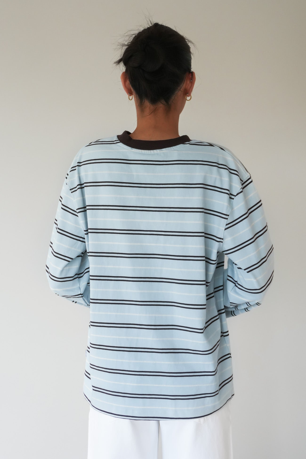 Stripe Long Sleeve Tee Light Blue