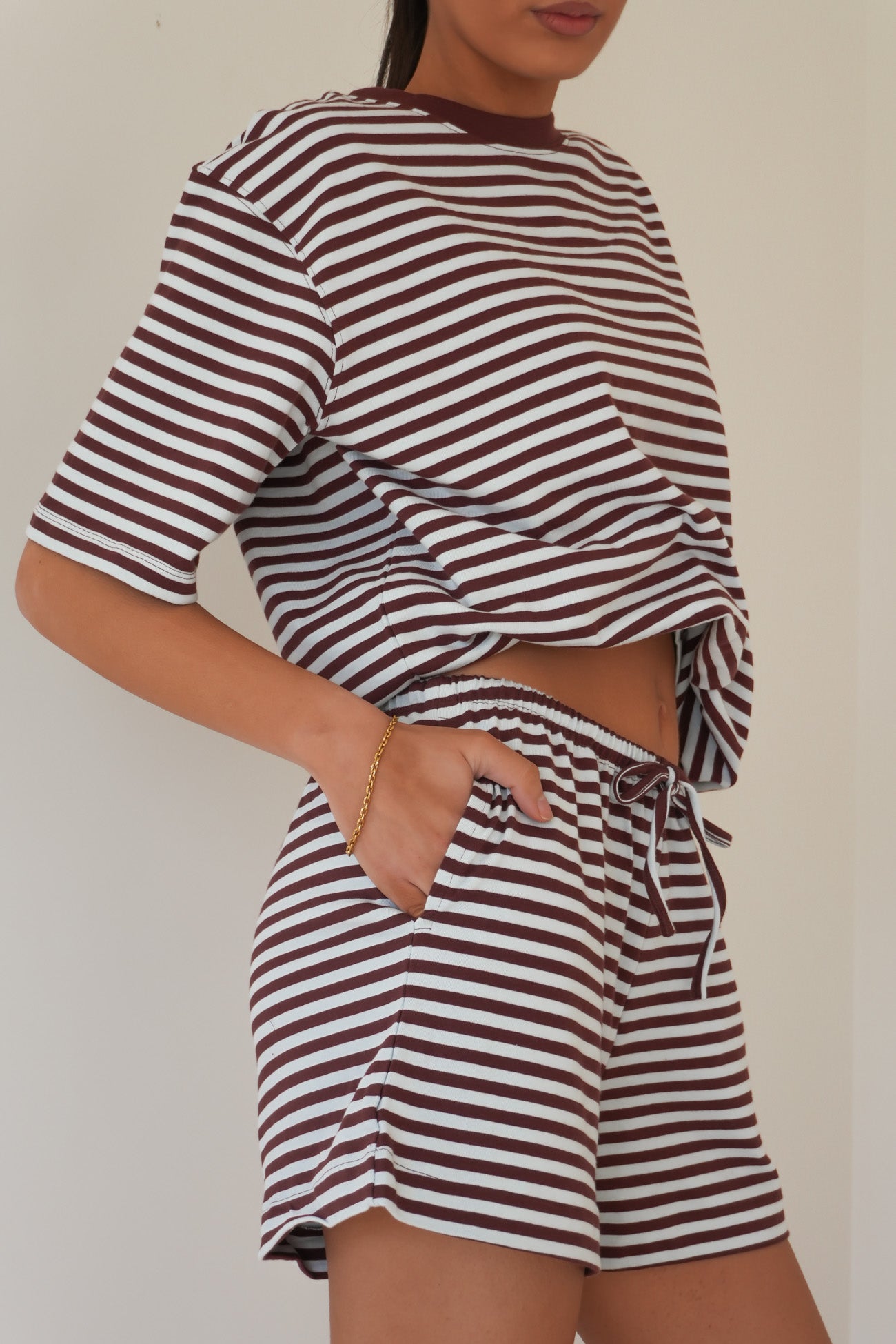 Stripe Short Sleeve Tee Light Blue
