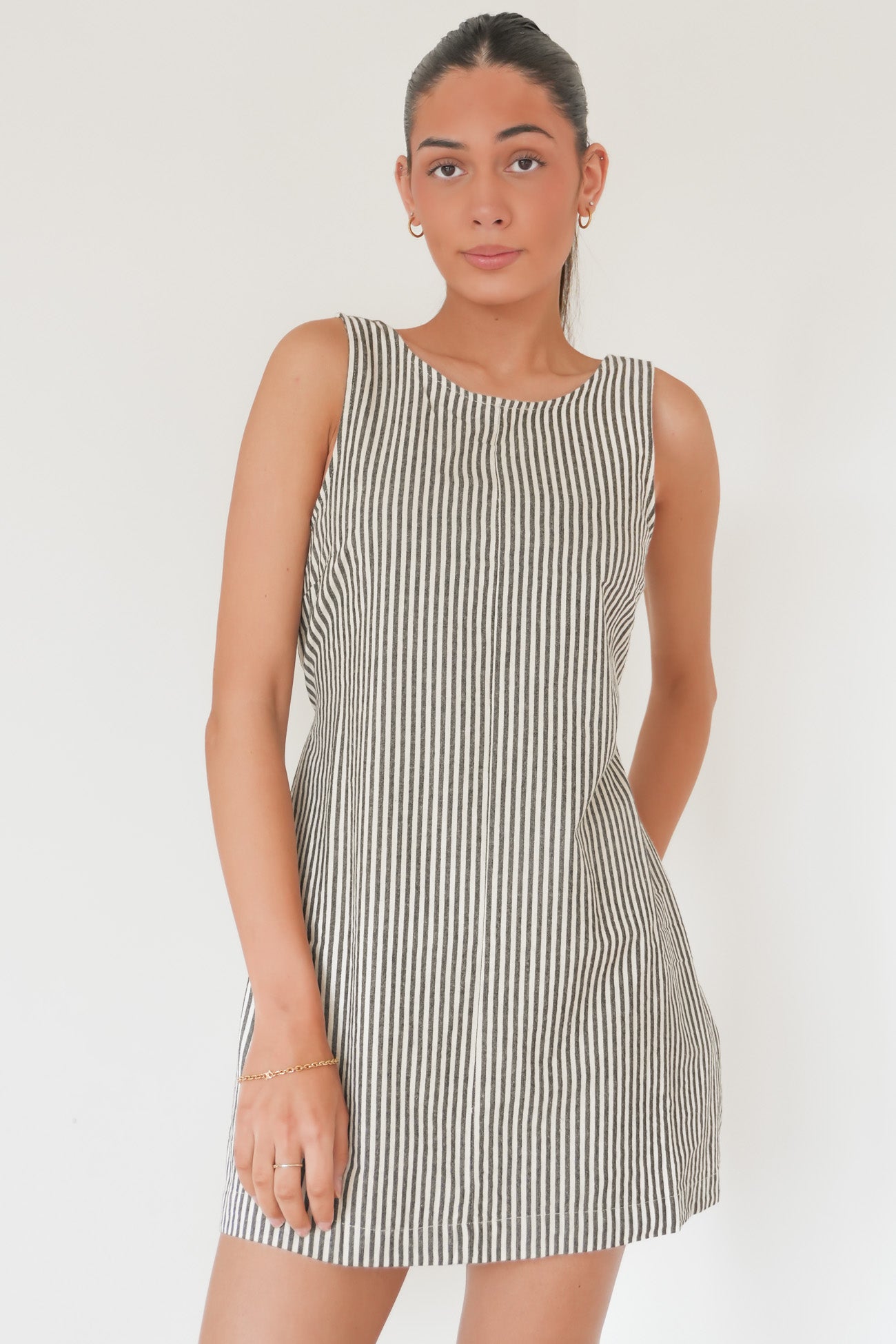 Sunday Tie Waist Mini Dress Black