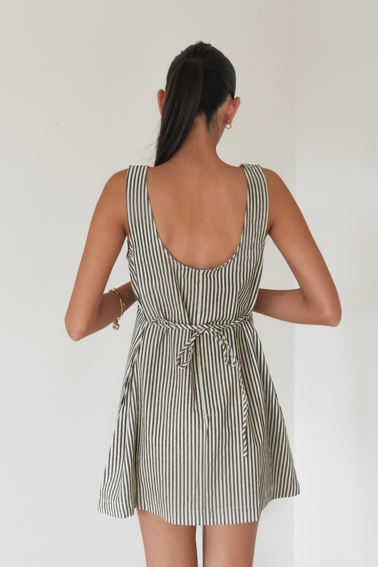 Sunday Tie Waist Mini Dress Black