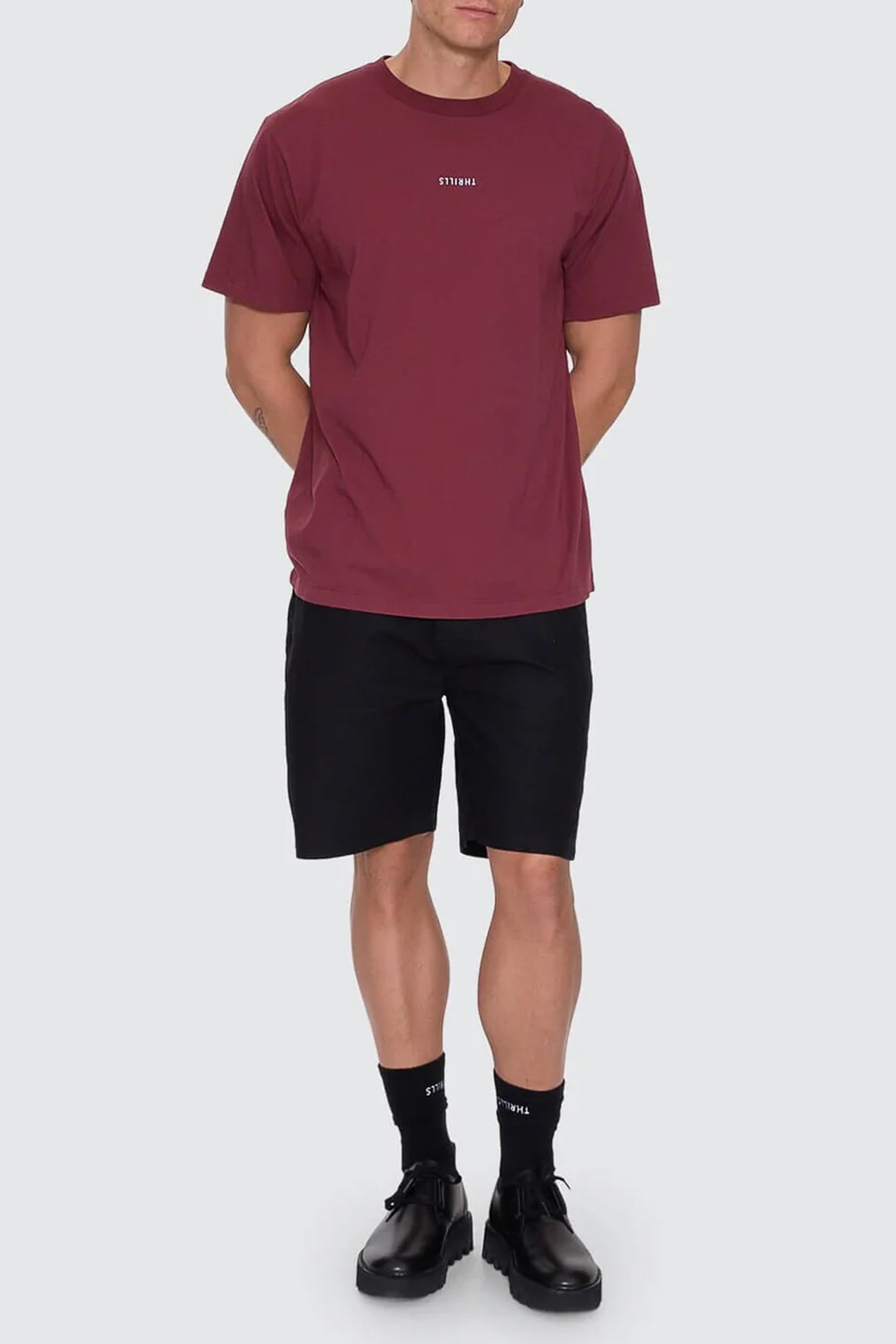 Minimal Thrills Merch Fit Tee New Maroon