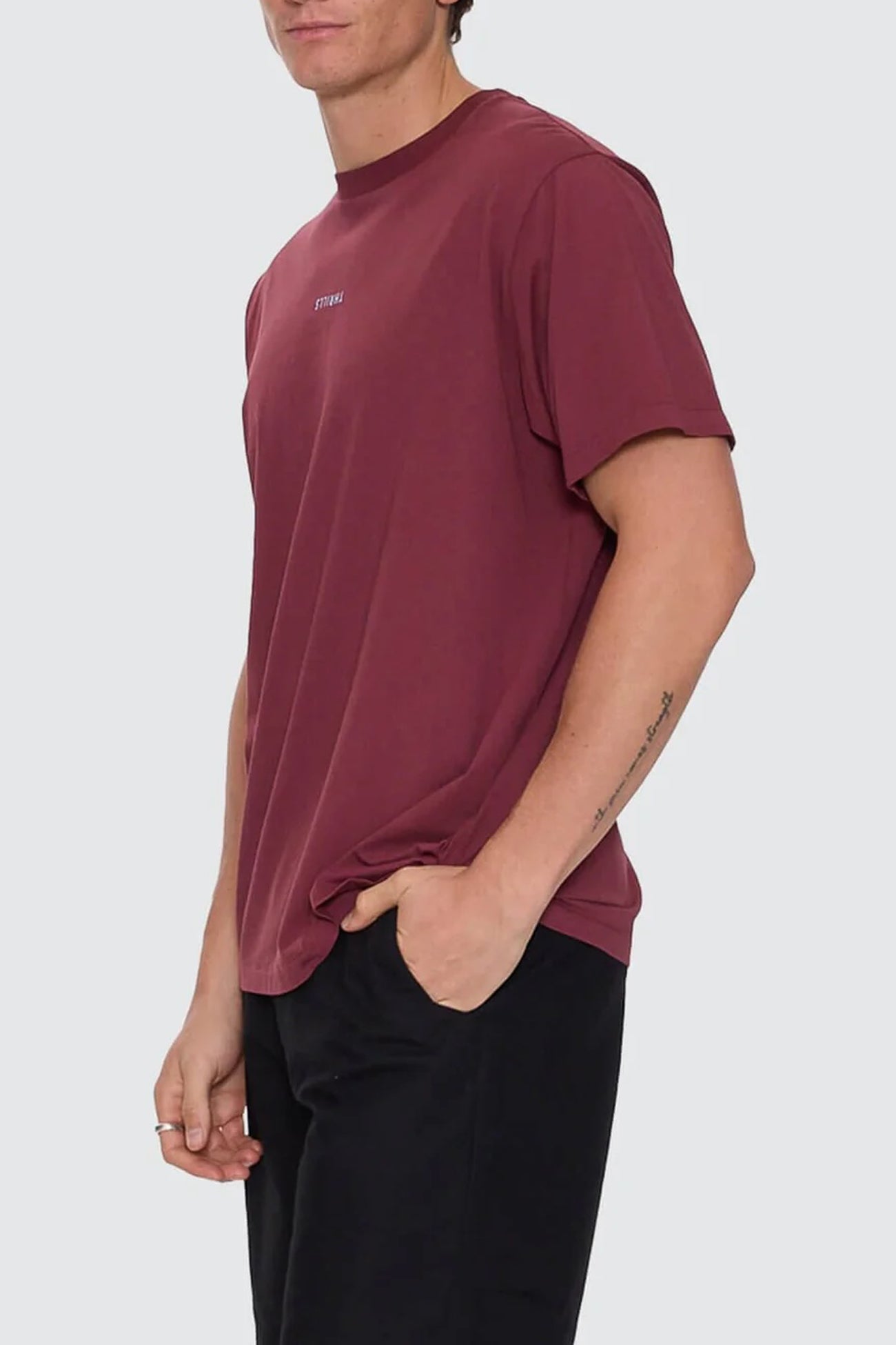 Minimal Thrills Merch Fit Tee New Maroon