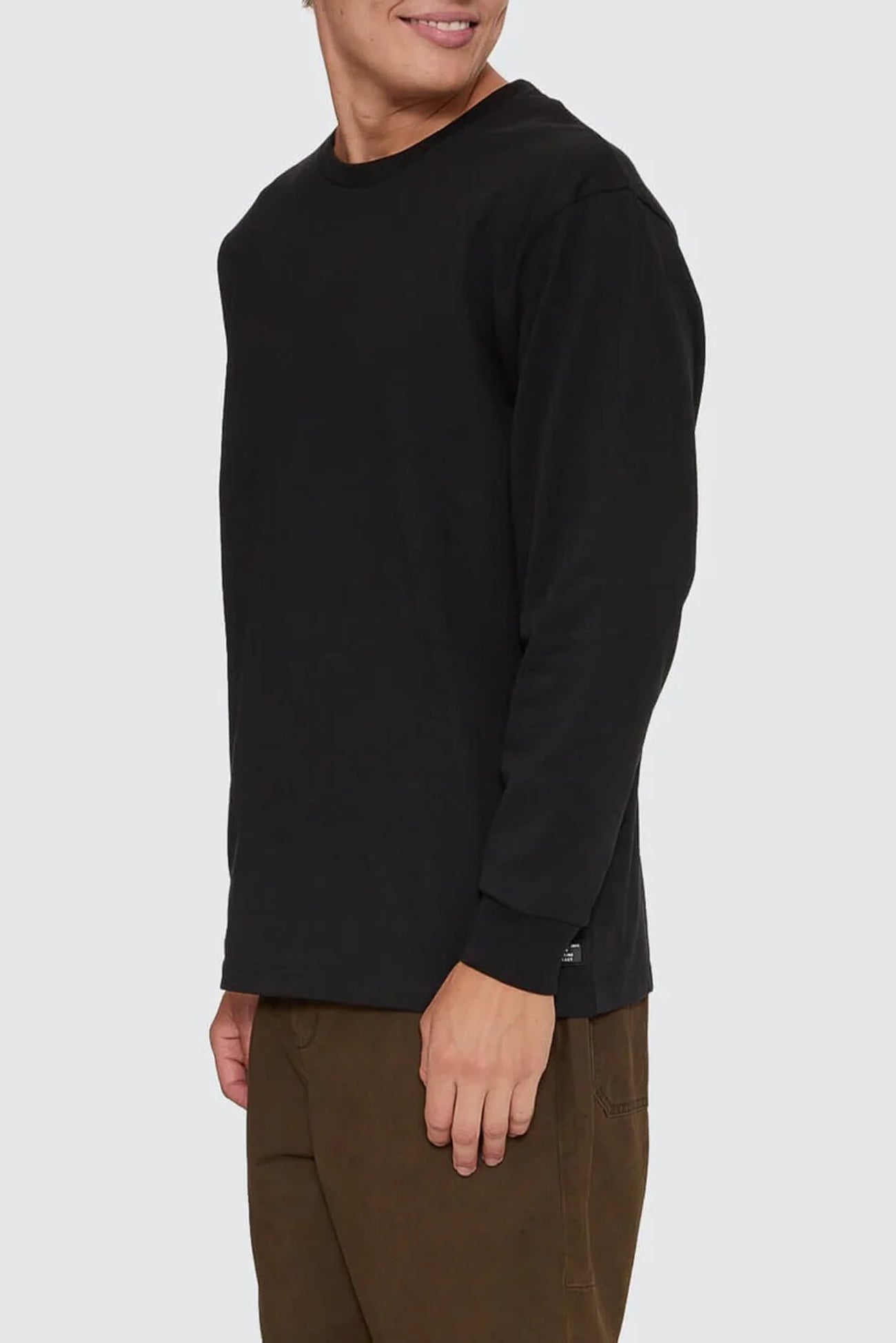 Thrills Military Oversize Long Sleeve Tee Black