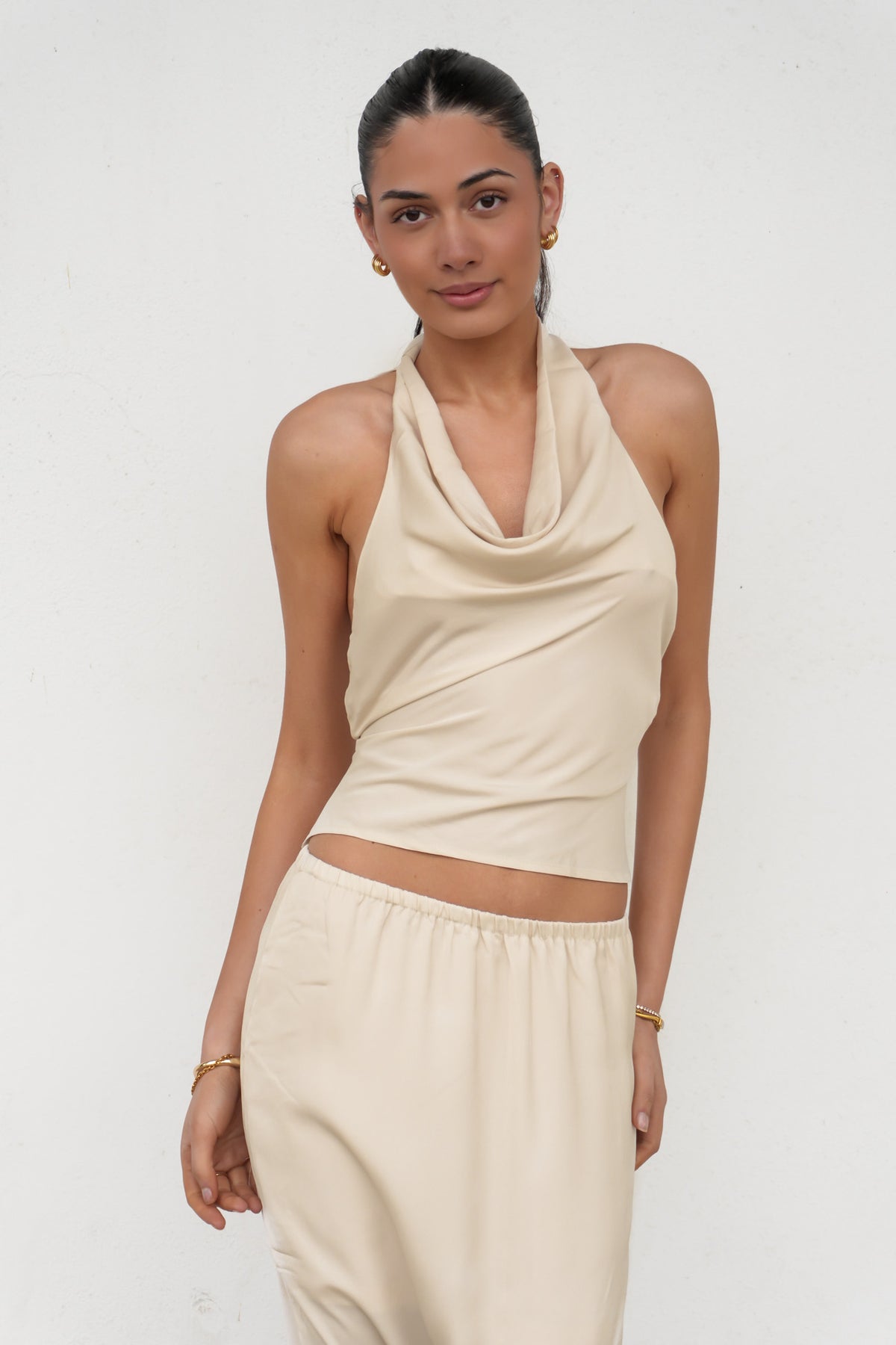 Taesha Halter Top Cream