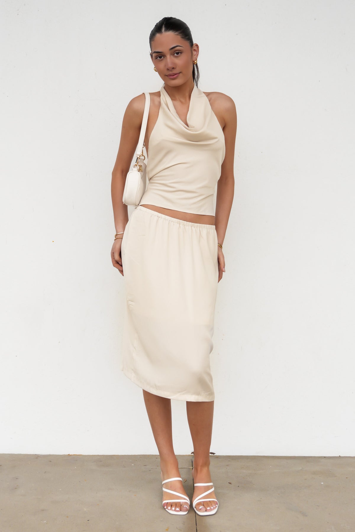 Taesha Midi Skirt Cream