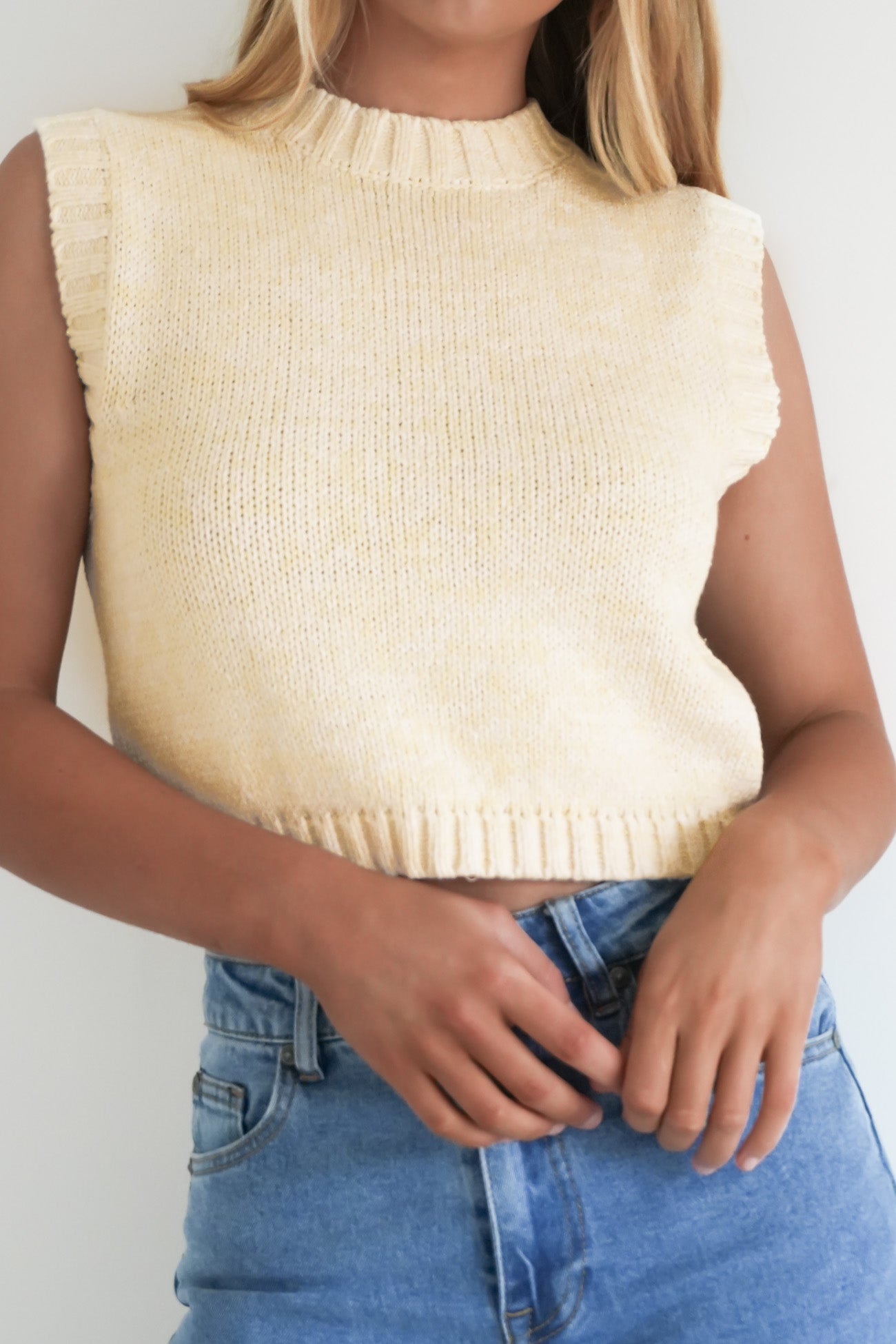 Talullah Knit Vest Vintage White