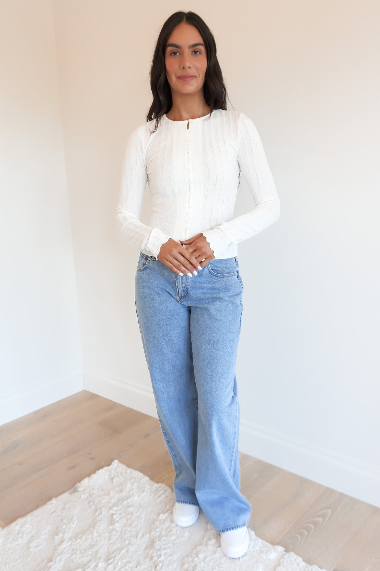 Tarni Knit Top Vintage White