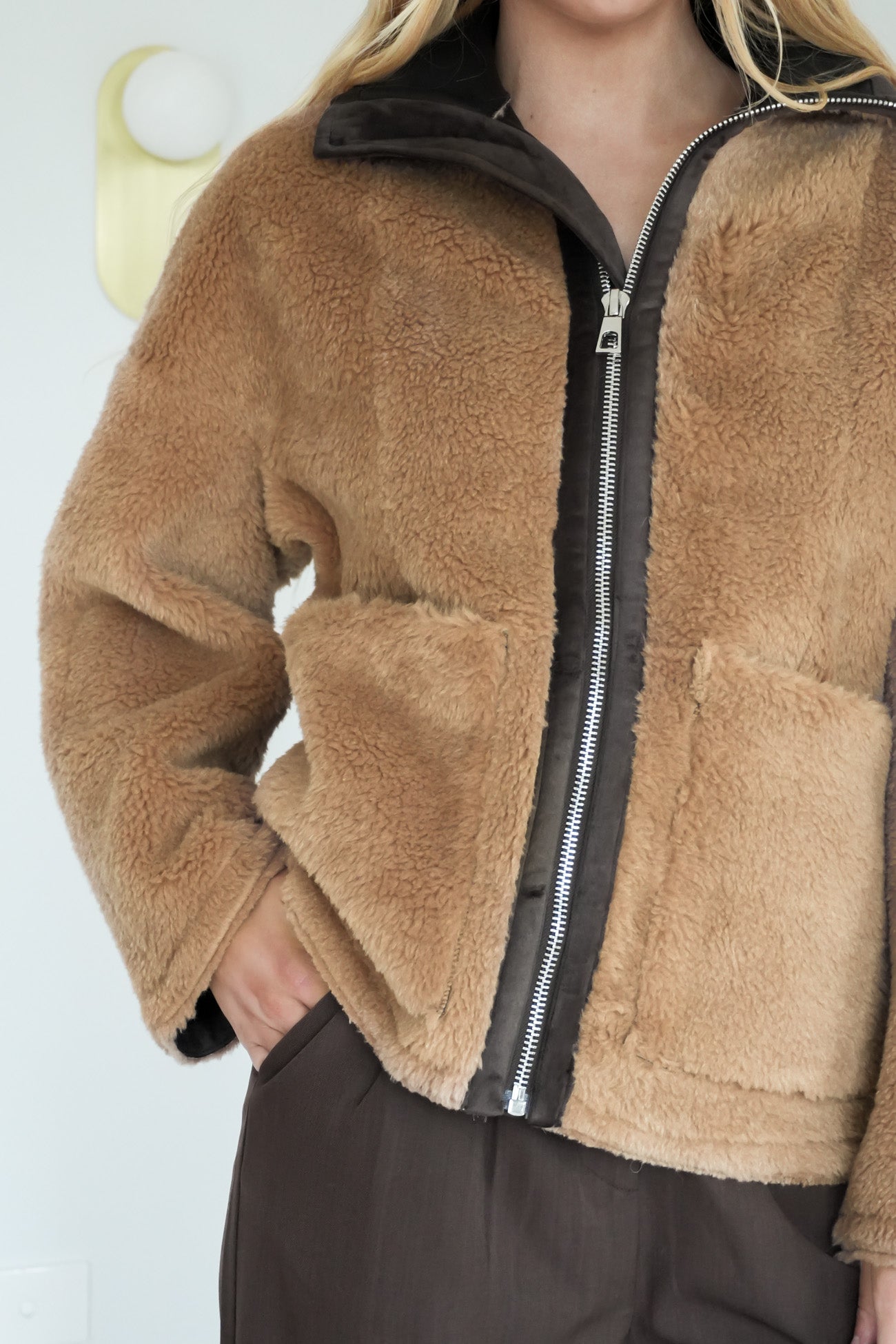 Tayce Teddy Jacket Tan