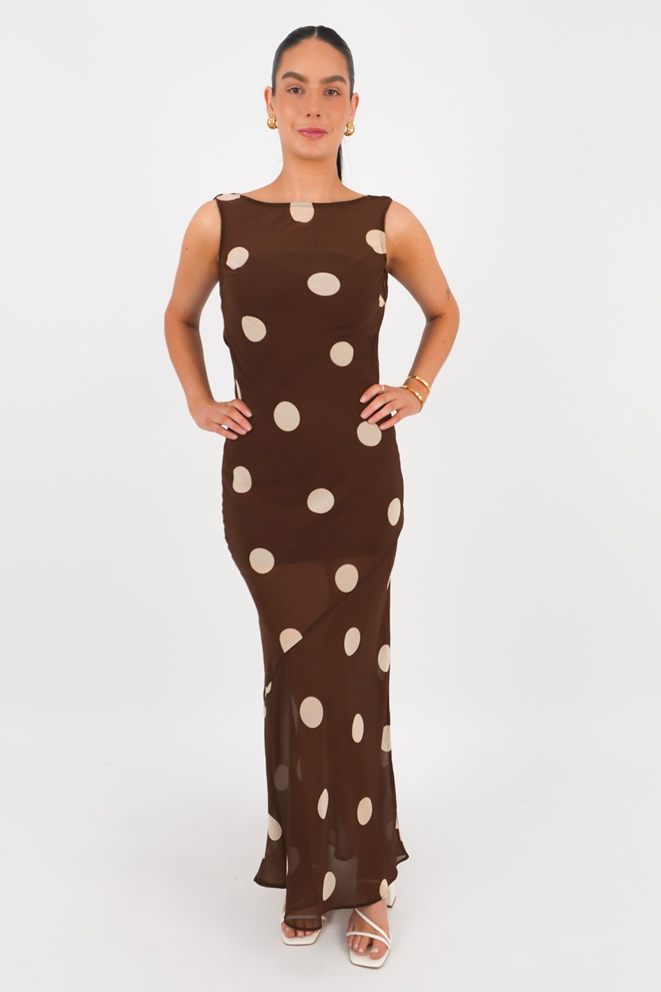 Teigan Maxi Dress Chocolate Polka Dot