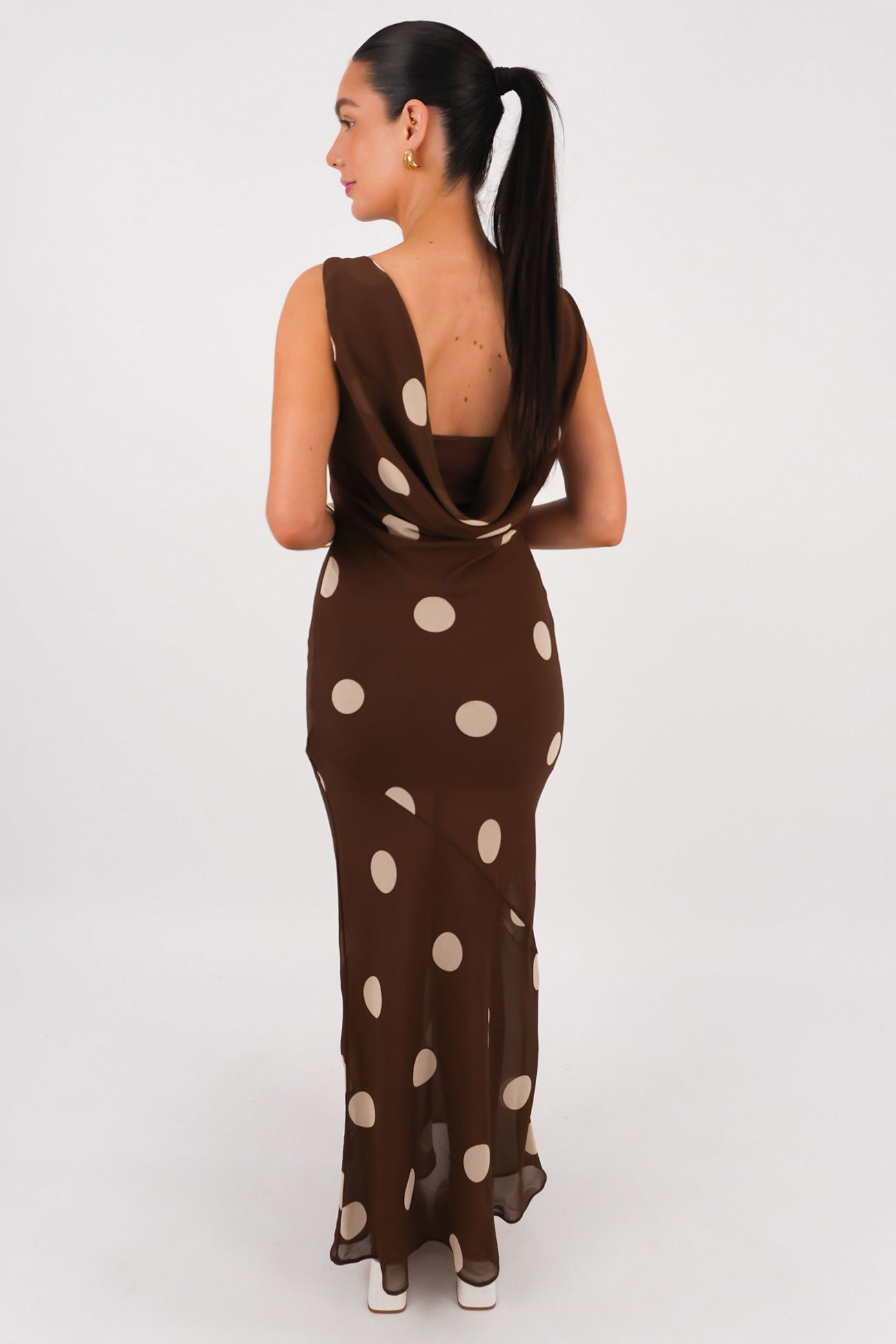 Teigan Maxi Dress Chocolate Polka Dot