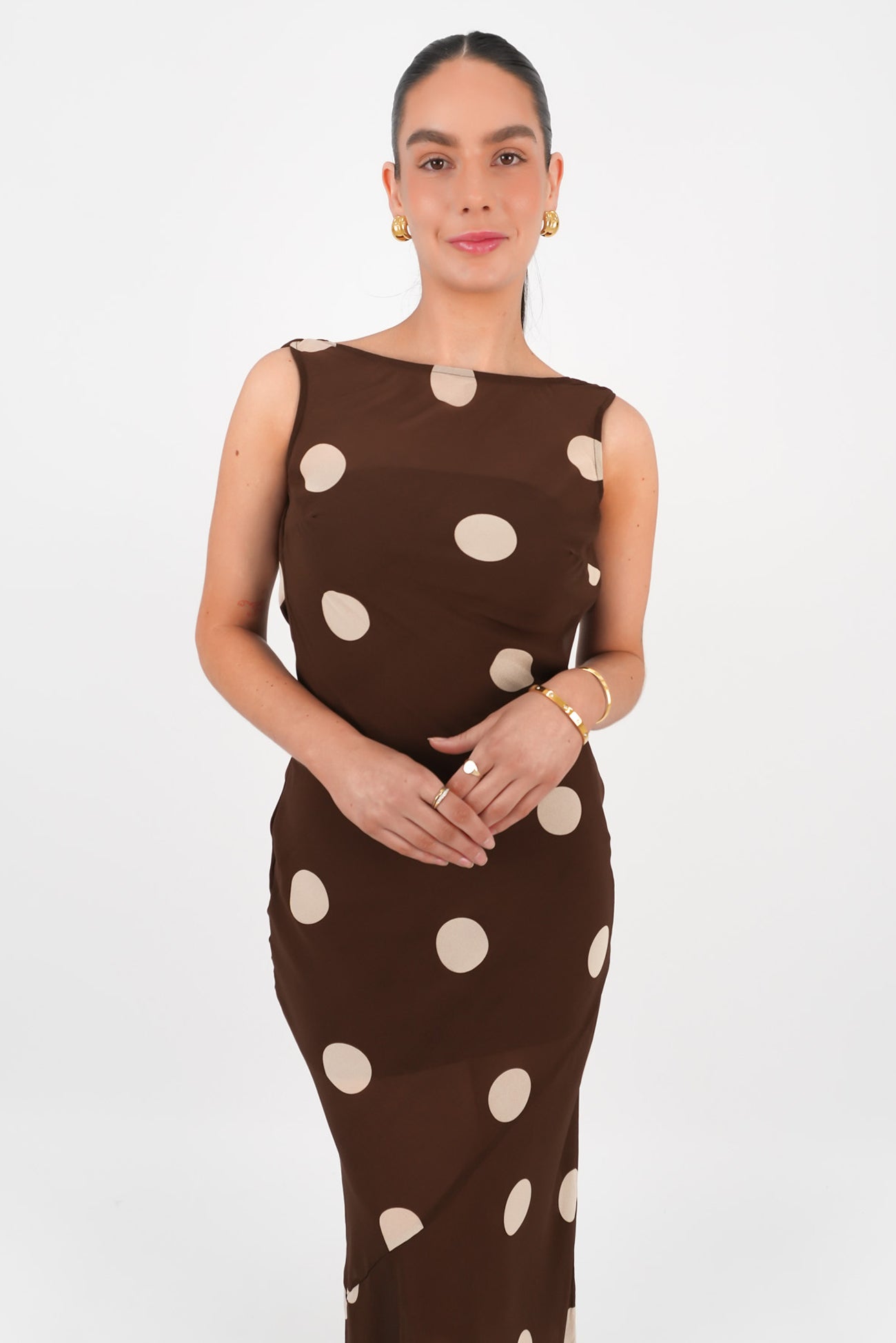 Teigan Maxi Dress Chocolate Polka Dot