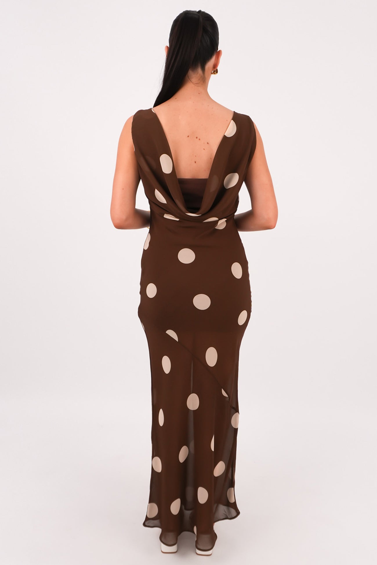 Teigan Maxi Dress Chocolate Polka Dot