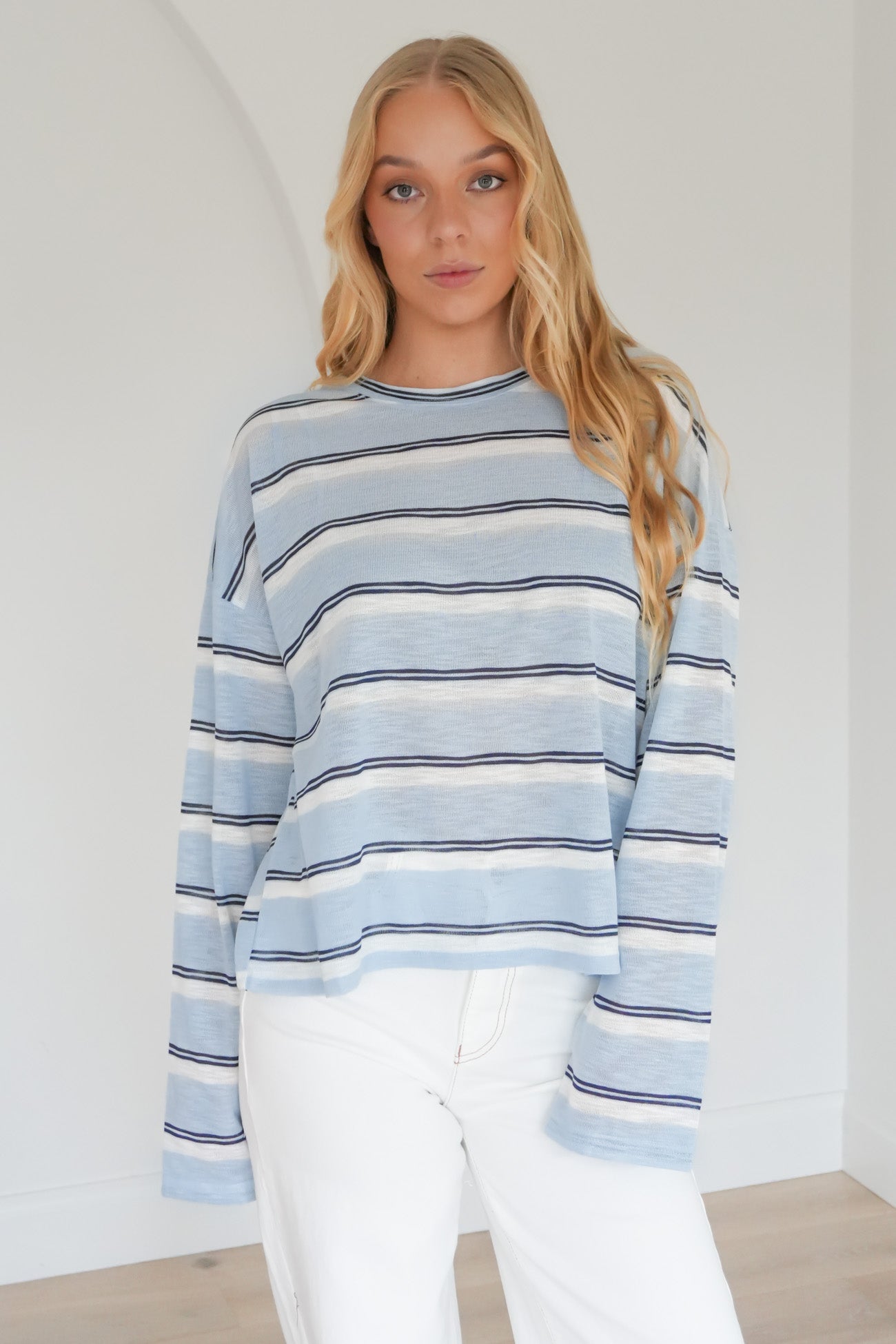 Tekesha Long Sleeve Top Blue Stripe