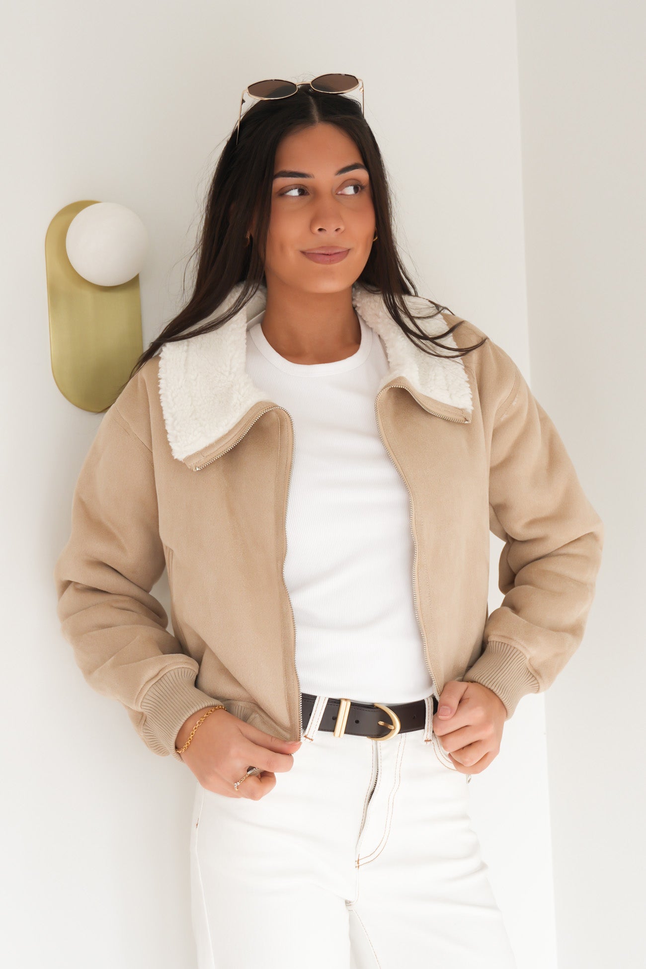 Telissa Jacket Beige Suede
