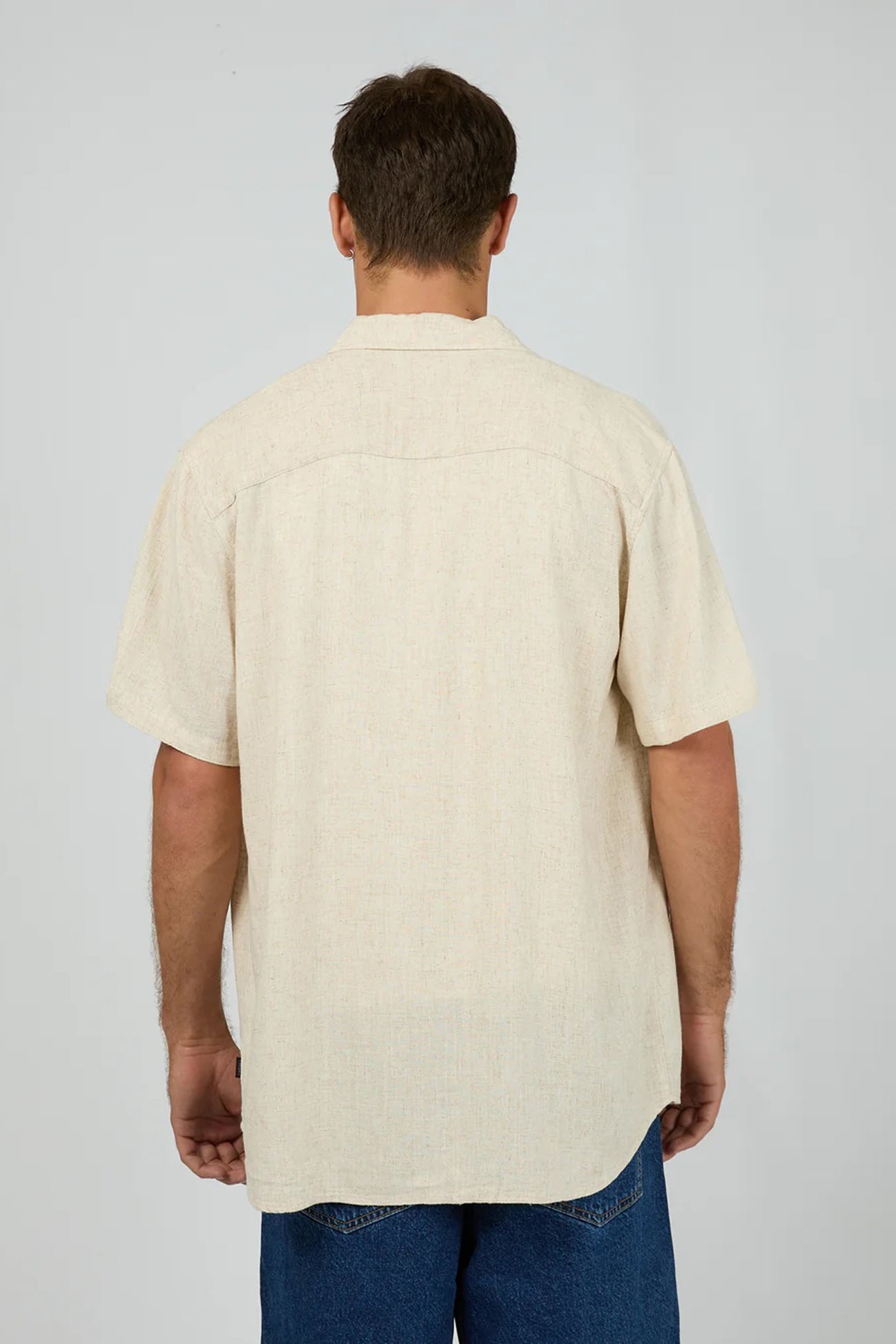 Textured Linen Short Sleeve Shirt Natural