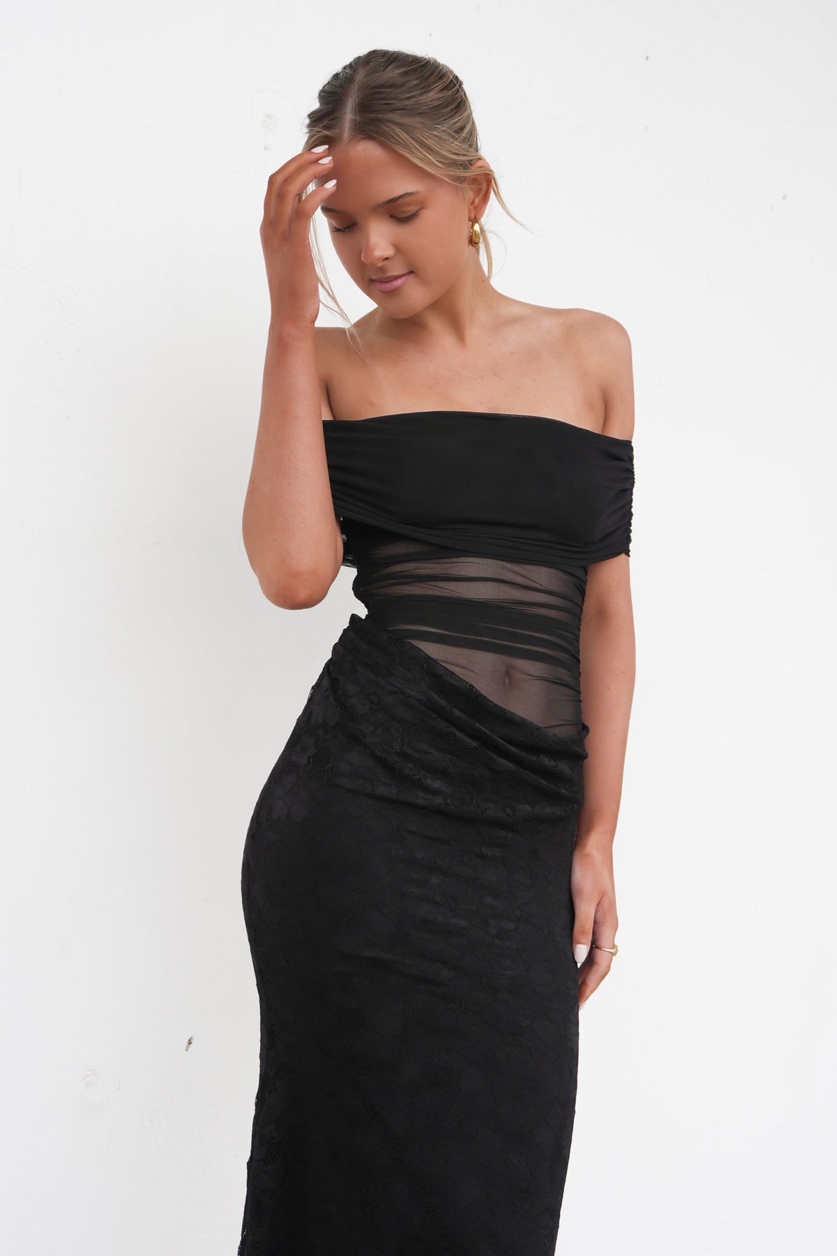 Tiffany Lace Maxi Dress Black